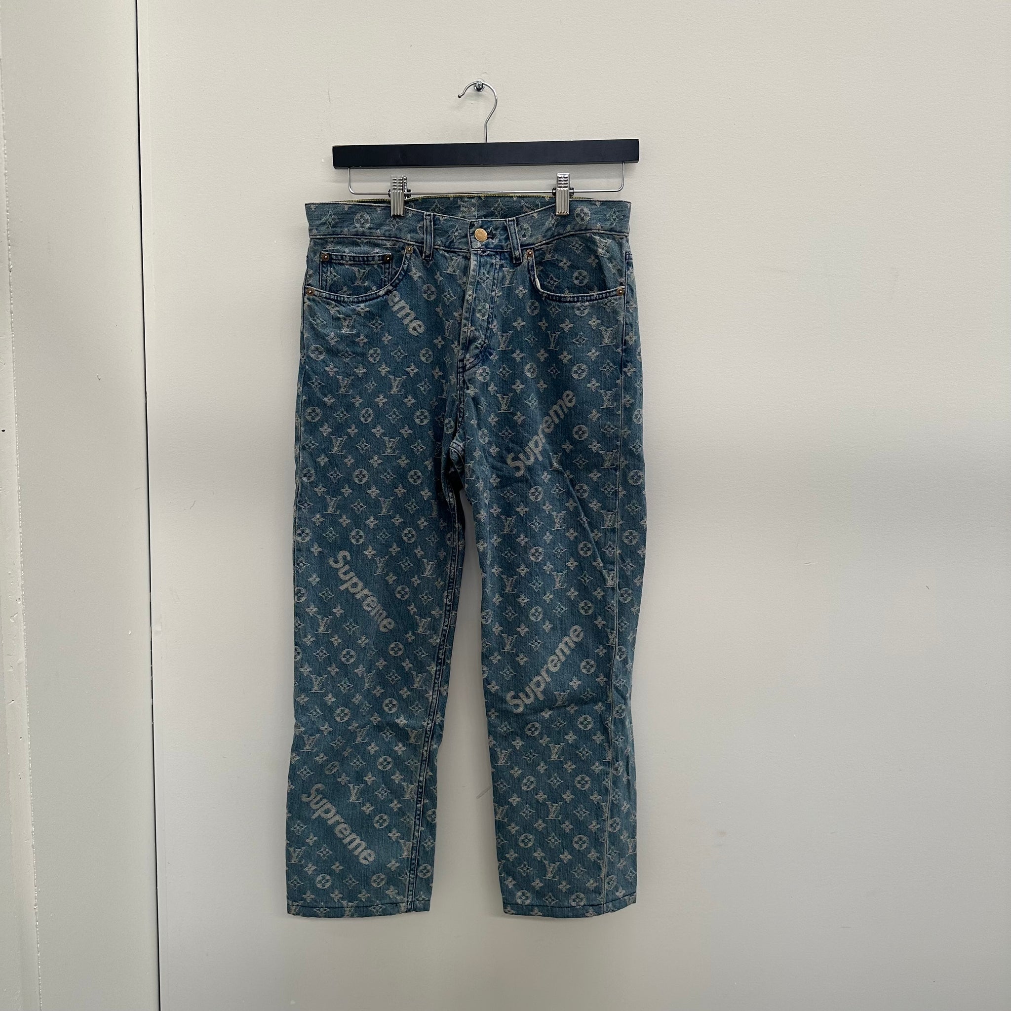 Supreme x Louis Vuitton Jacquard Denim 5-Pocket Jean Blue (Size 30)