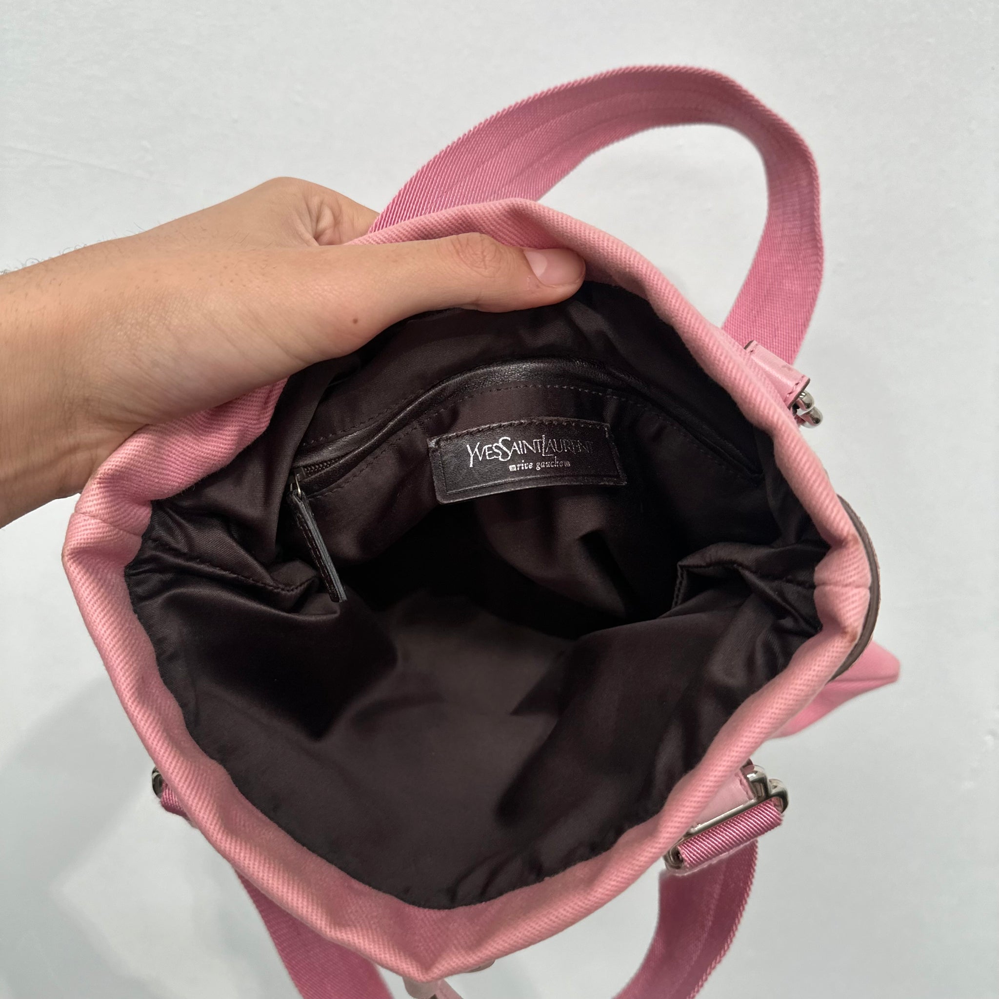 Saint Laurent YSL Logo Kahala Tote Bag Pink