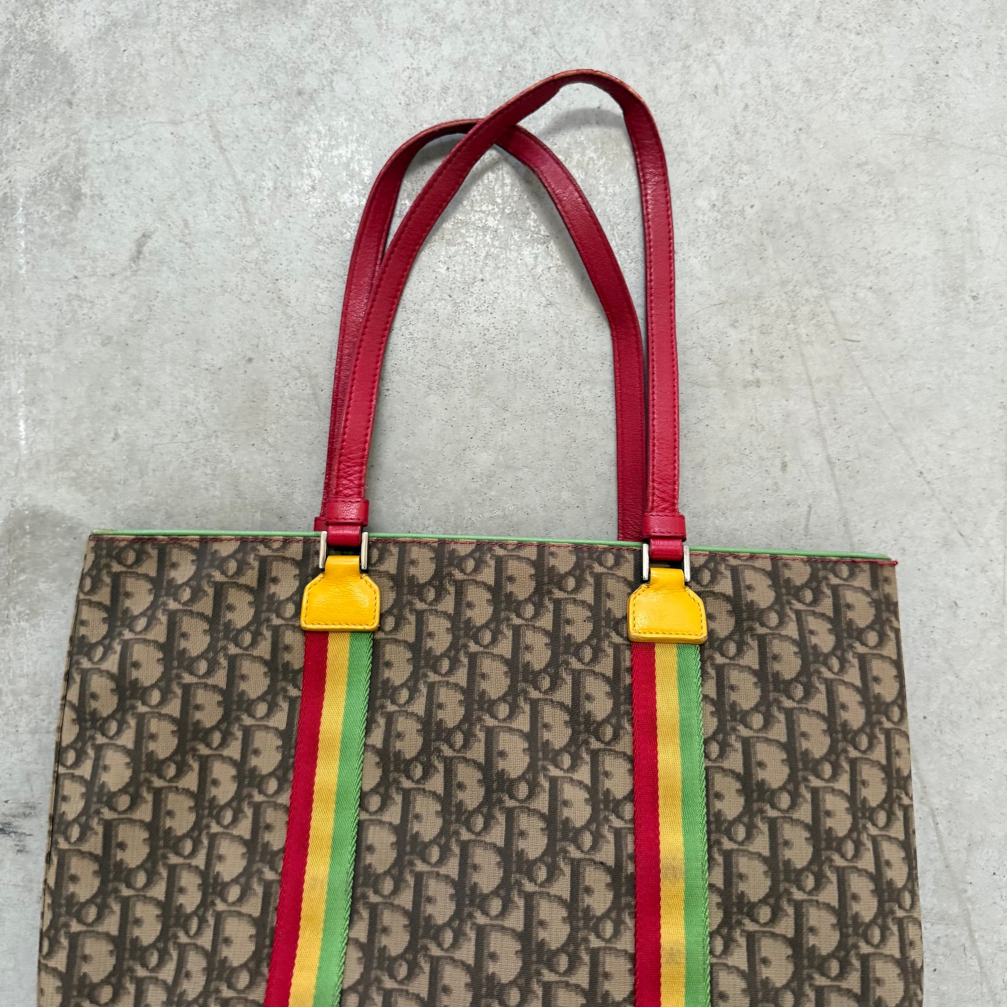 Dior Trotter Canvas Tote Bag Rasta Brown