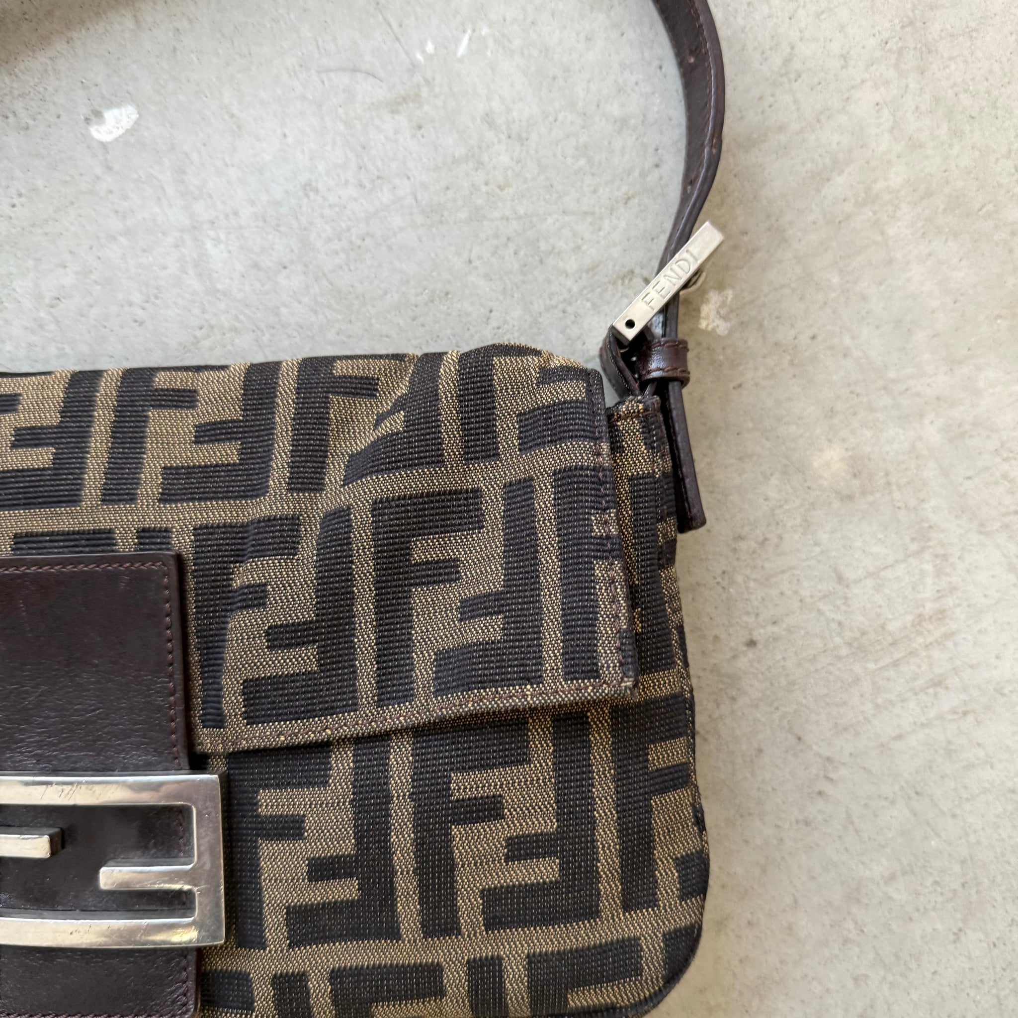 Fendi Zucca Print Baguette Bag