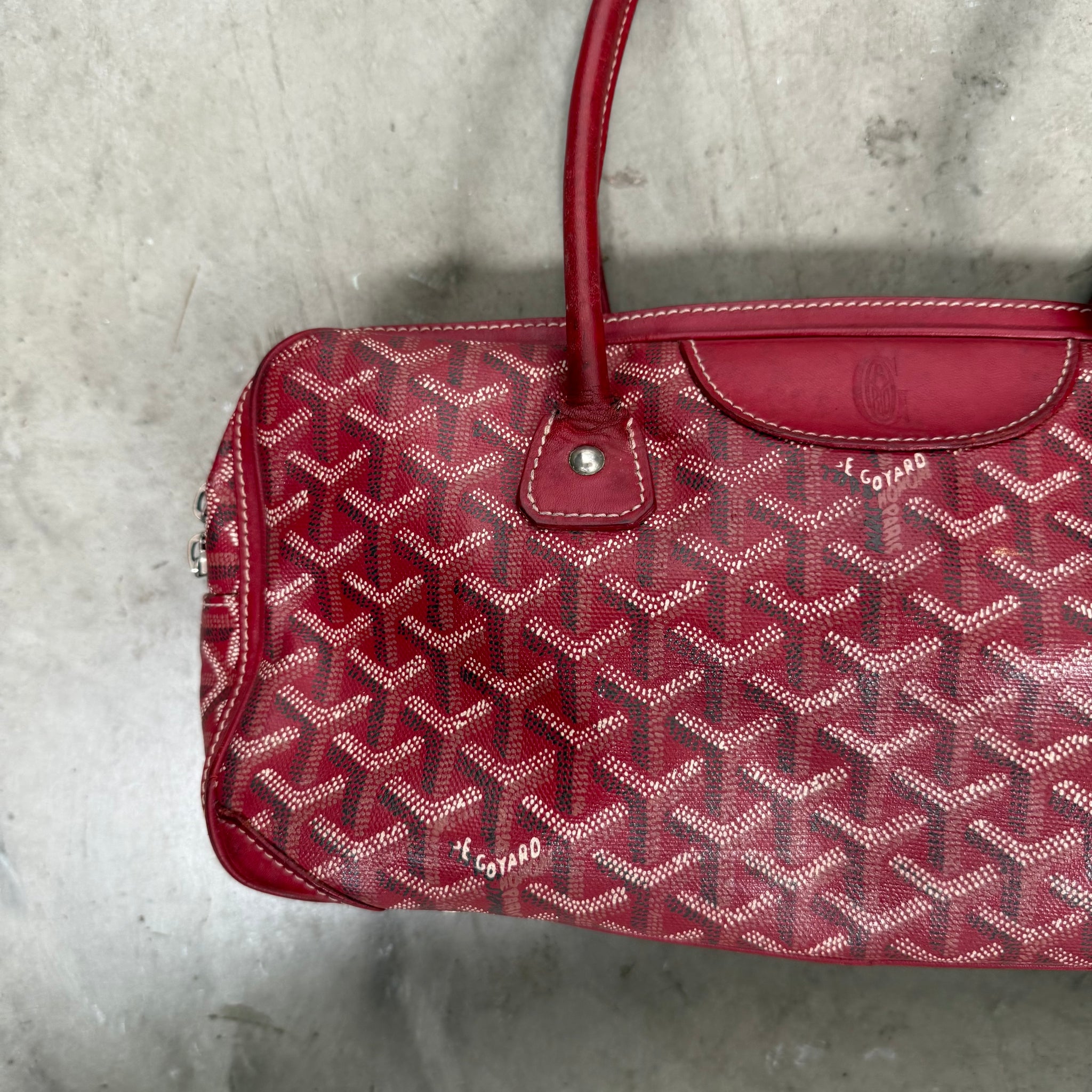Goyard Herringbone Saint Martin Shoulder Bag Red