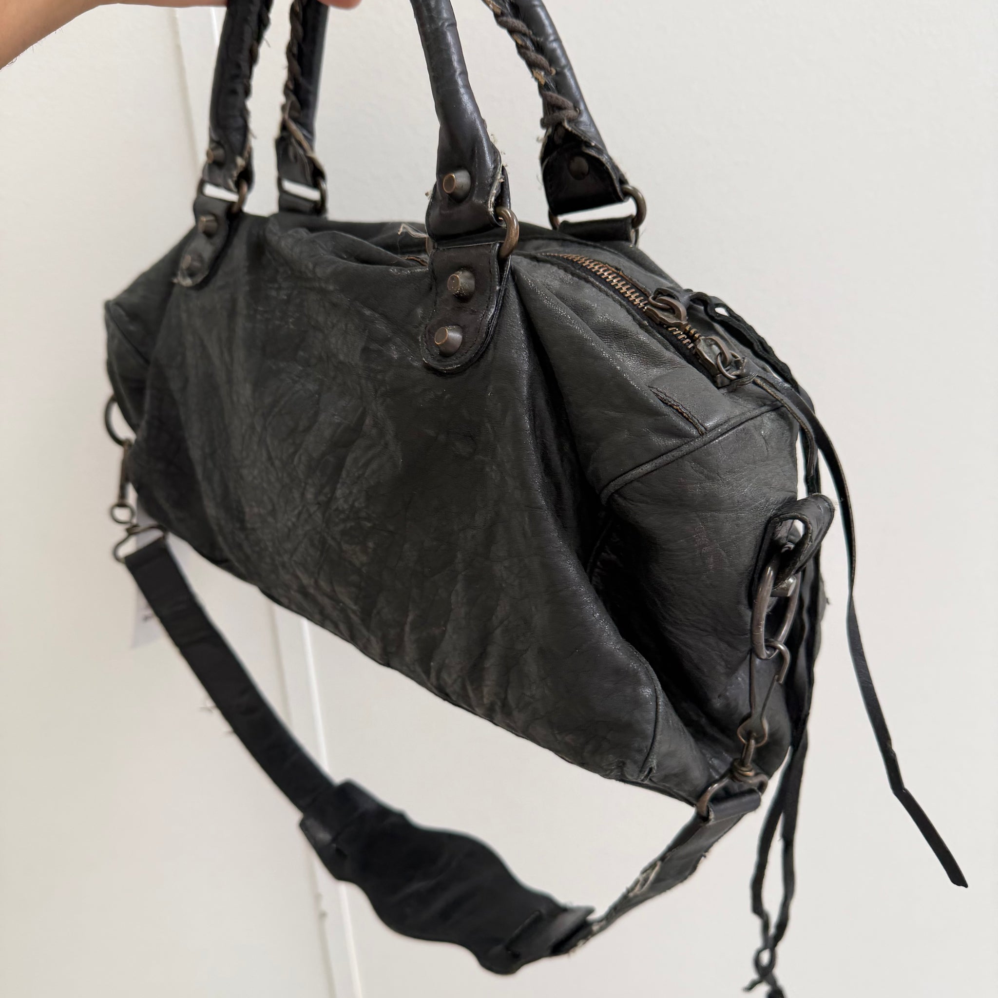 Balenciaga The Zizy Motorcycle Black Bag