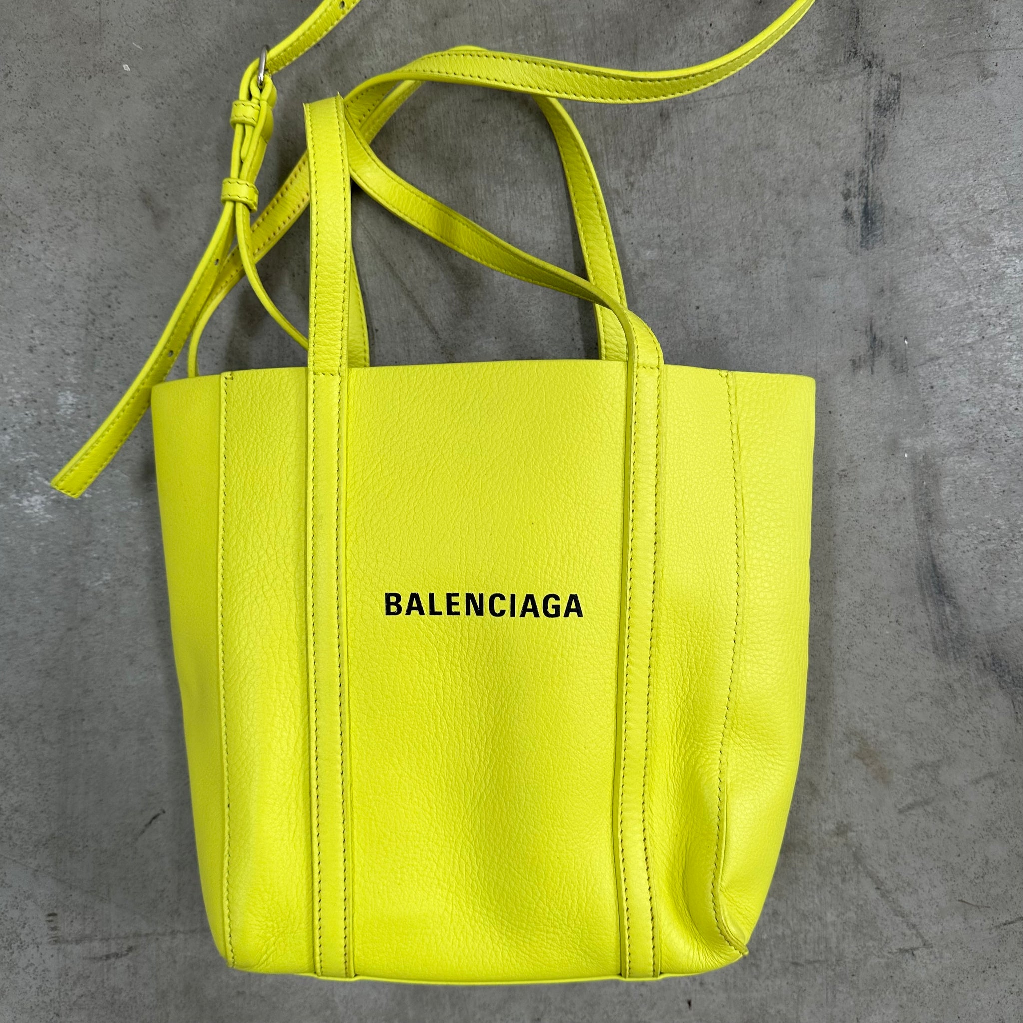 Balenciaga Yellow XXS Everyday Leather Shopping Tote