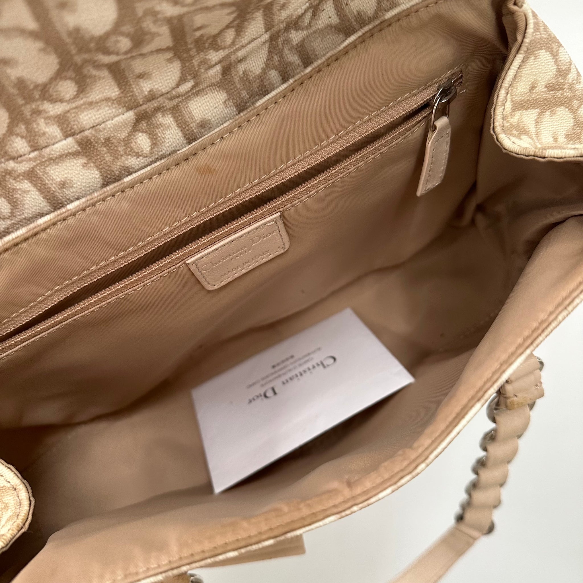Christian Dior PVC and Leather Beige Romantic Shoulder Bag