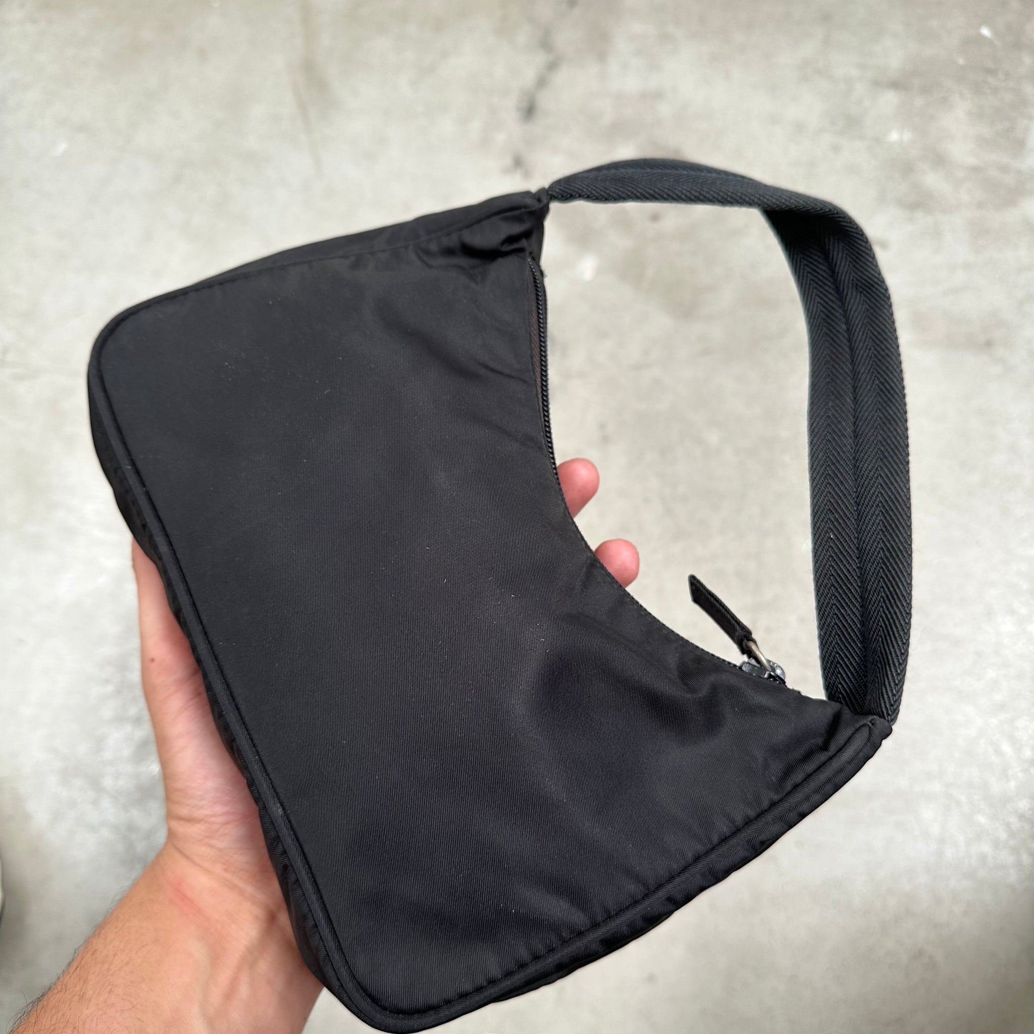 Prada Black Nylon Shoulder Hobo Bag