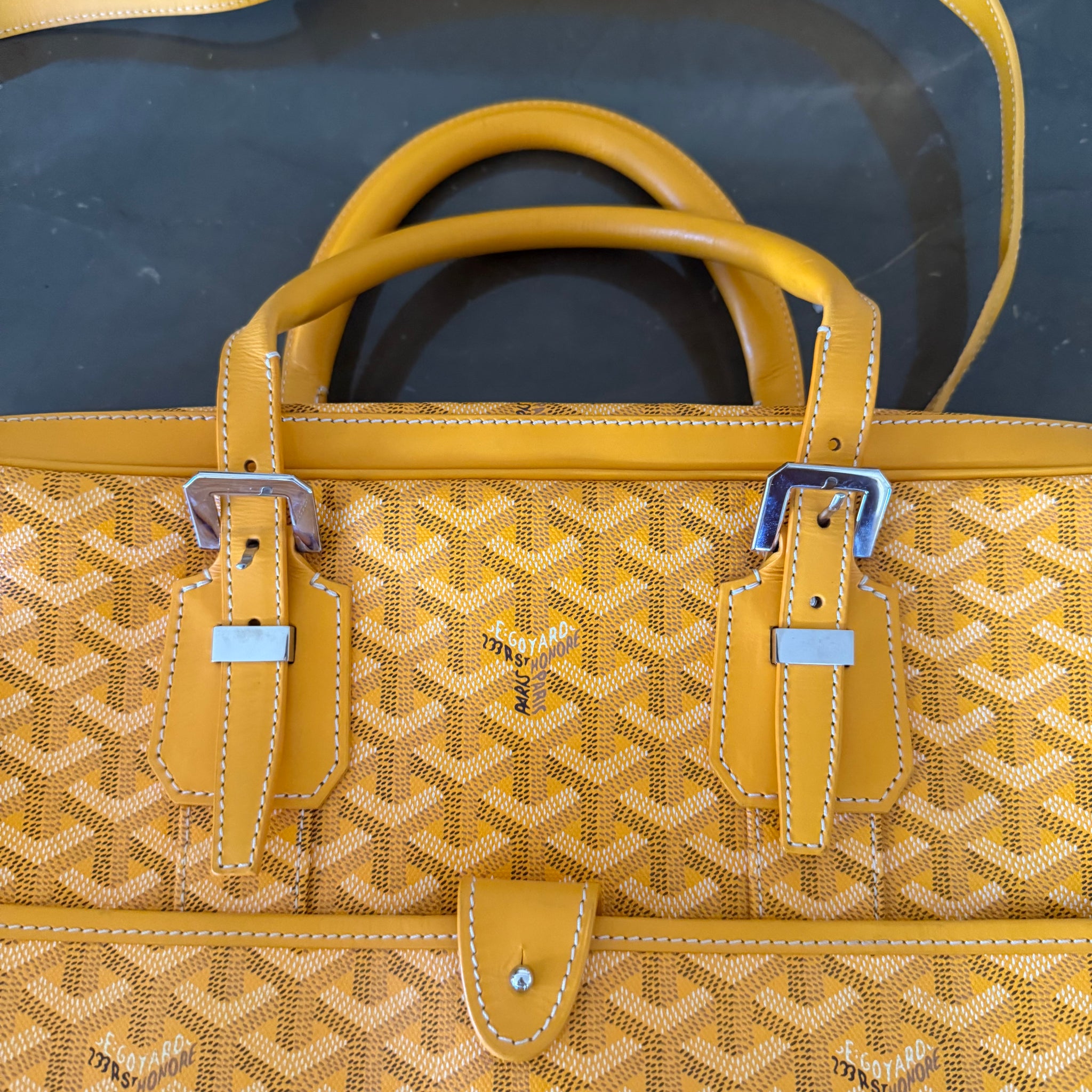Goyard Ambassade Briefcase Bag Yellow