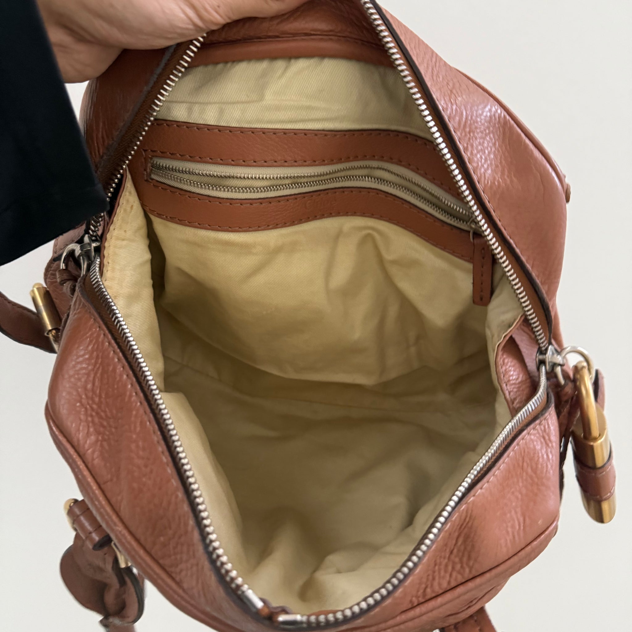 Chloe Paddington Shoulder Bag Brown Leather