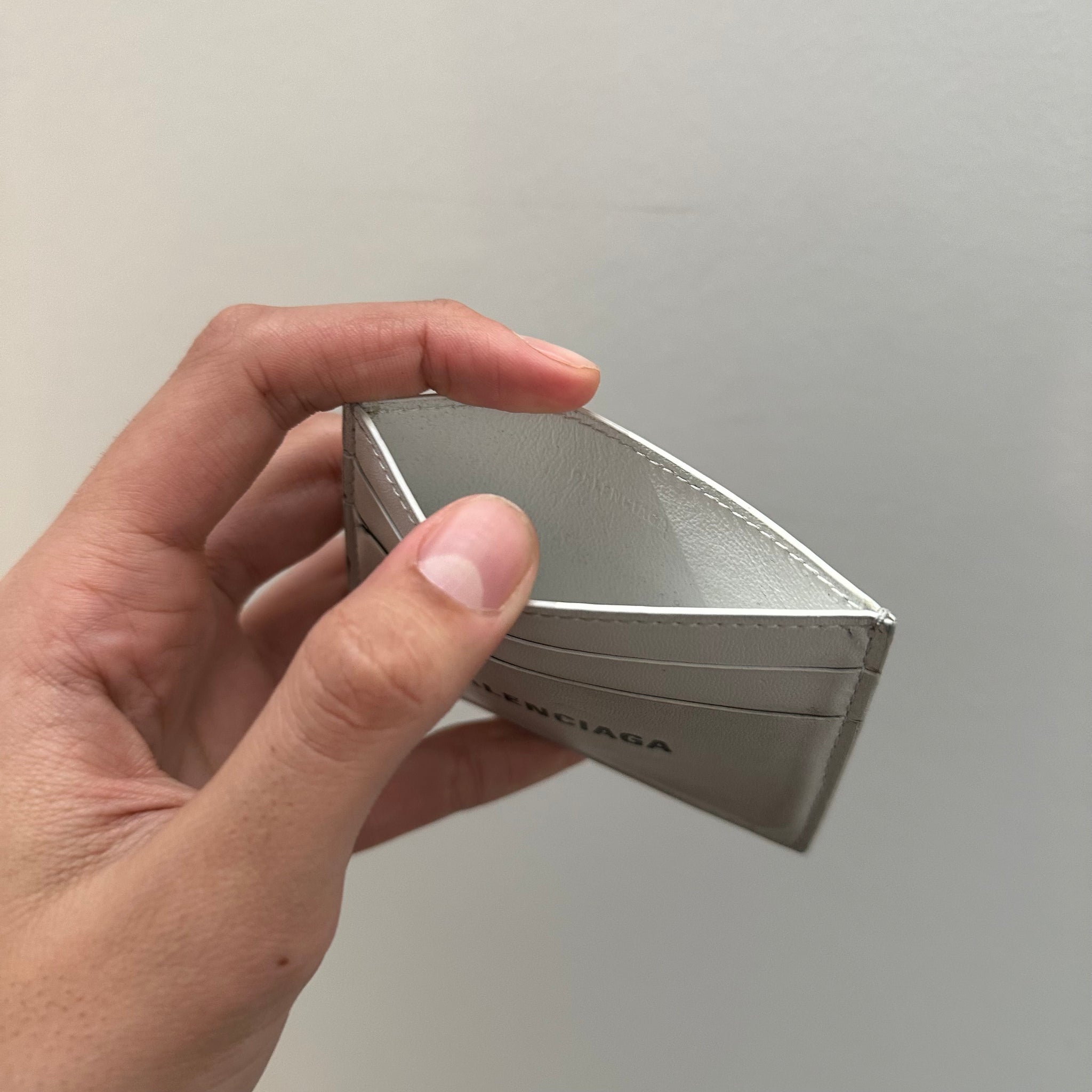 Balenciaga White Logo Card Holder