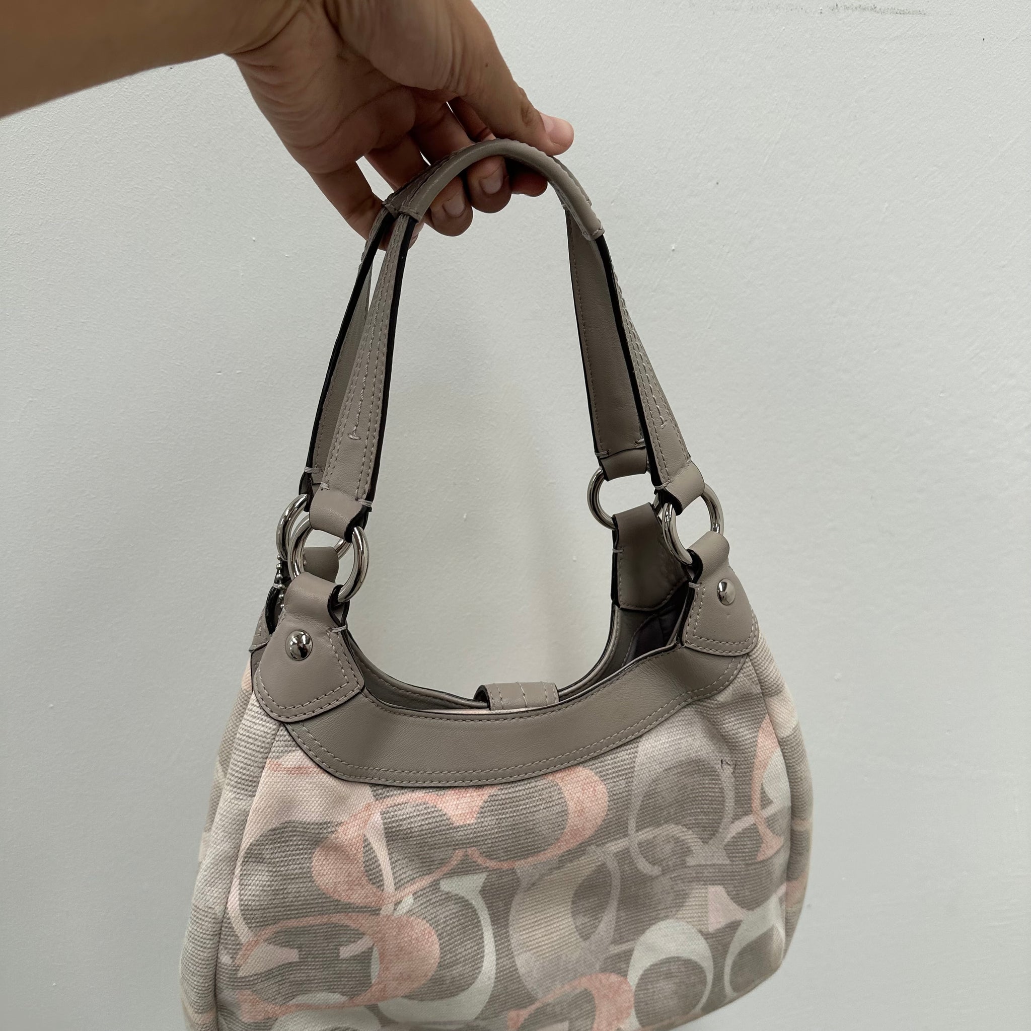 Coach Tri Colour Logo Print Double Strap Shoulder Bag