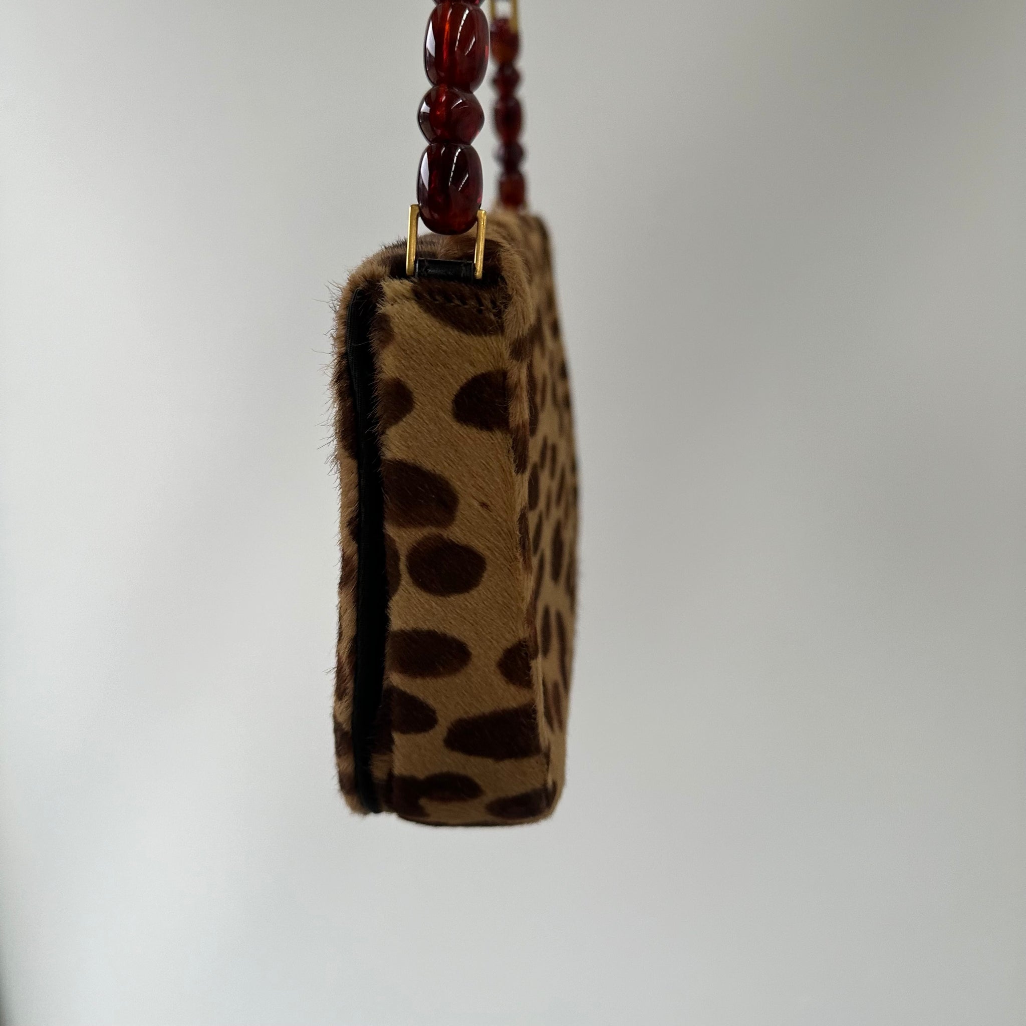 Dior Vintage Leopard Print Pony Hair Malice Bag (2000)