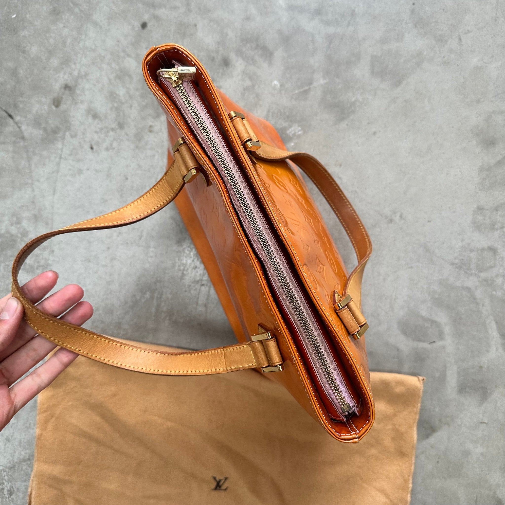 Louis Vuitton Vernis Yellow Houston Shoulder Bag