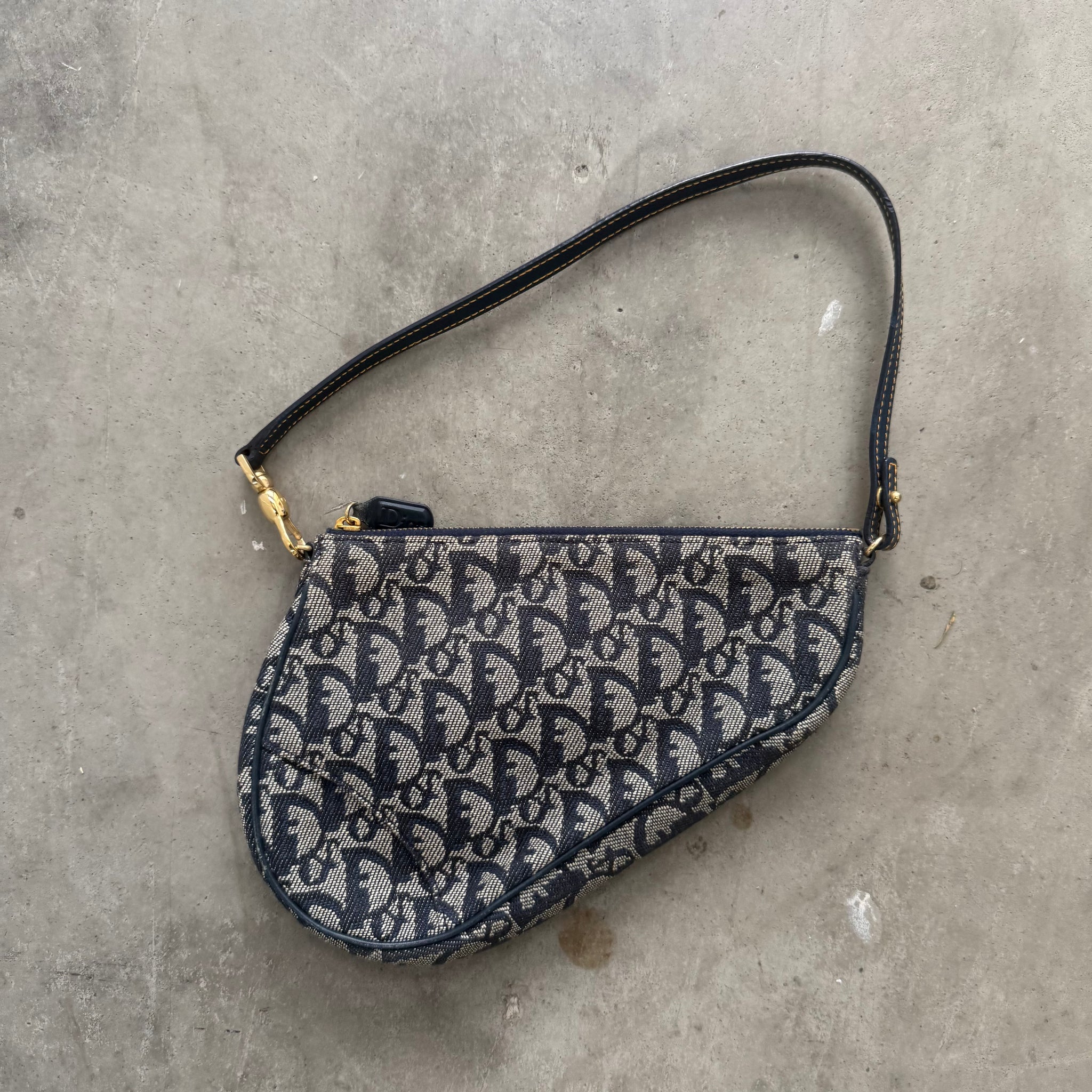 Dior Mini Saddle Shoulder Bag Navy