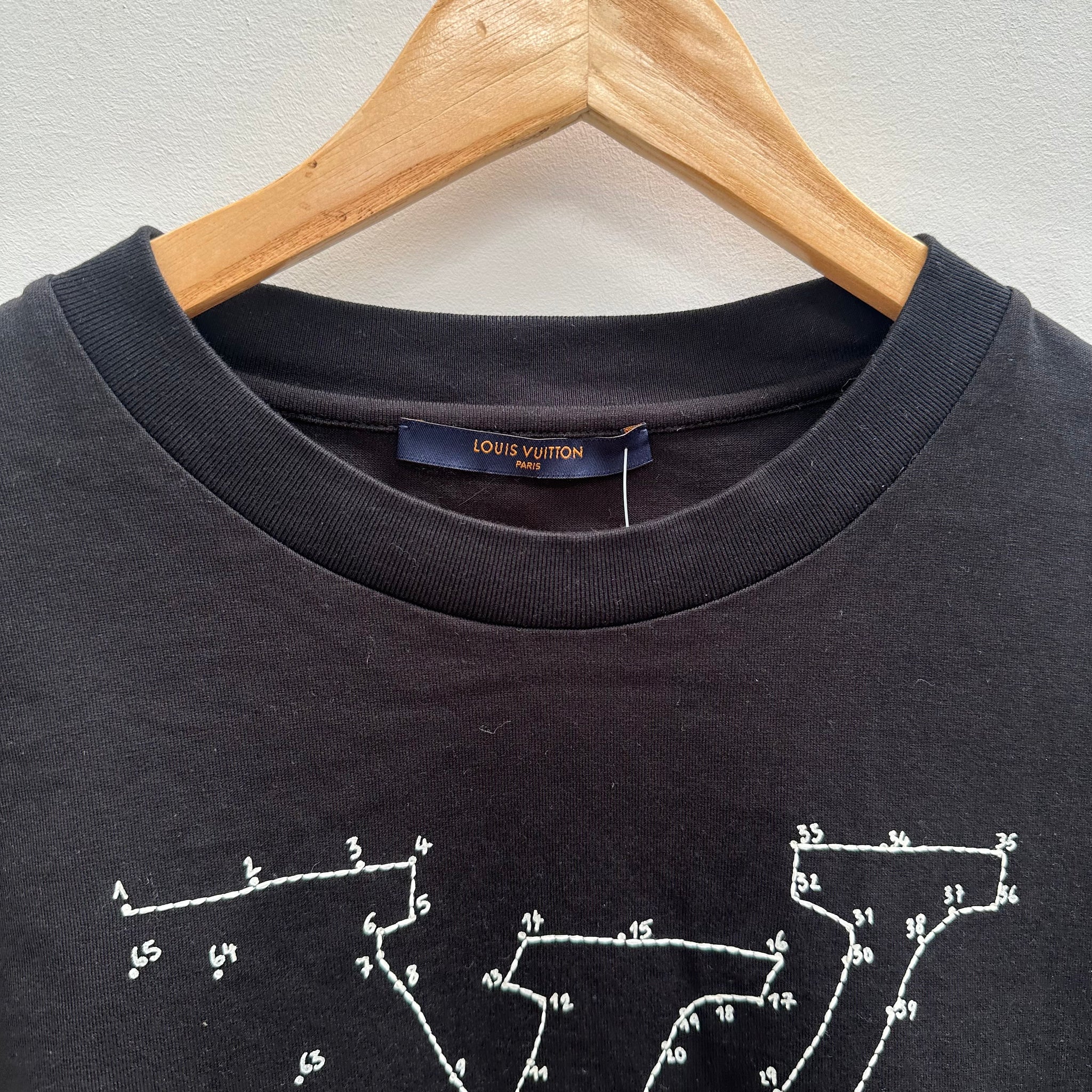Louis Vuitton Black 'LV Stitch' TShirt (Size XXL)