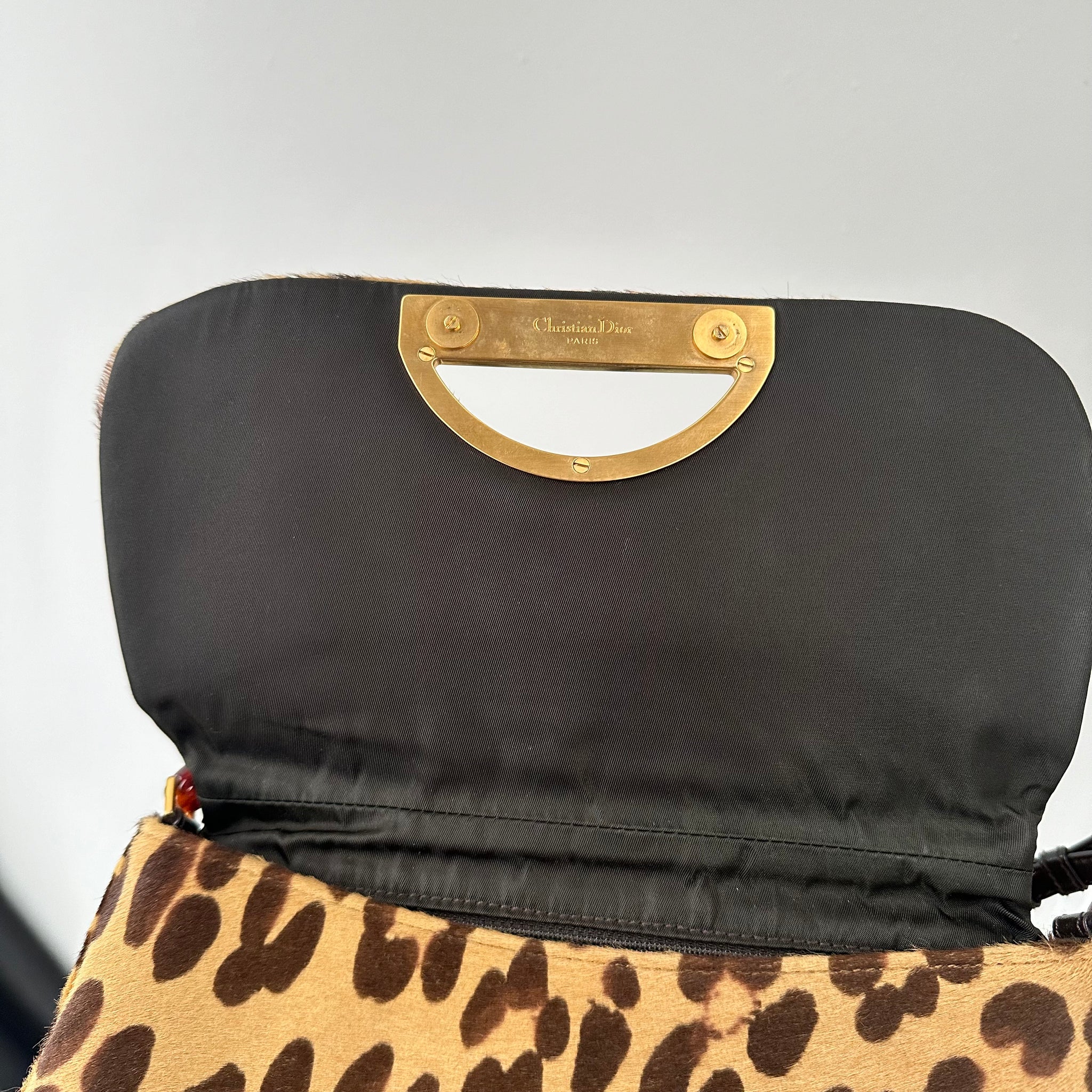 Dior Vintage Leopard Print Pony Hair Malice Bag (2000)