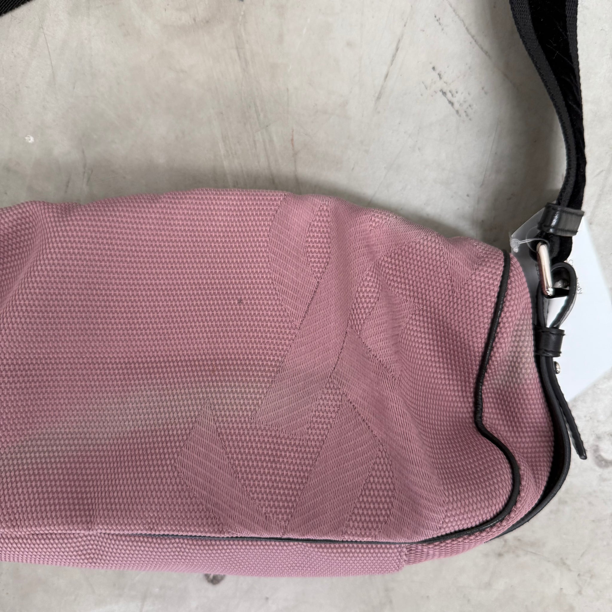 Saint Laurent Front Logo Canvas Barrel Shoulder Bag