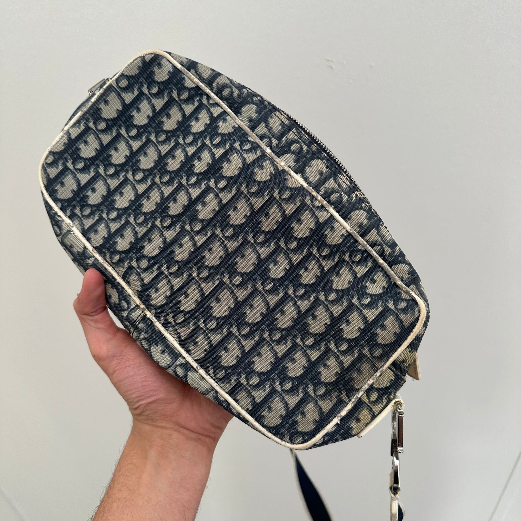 Dior Oblique Trotter Crossbody Bag Navy