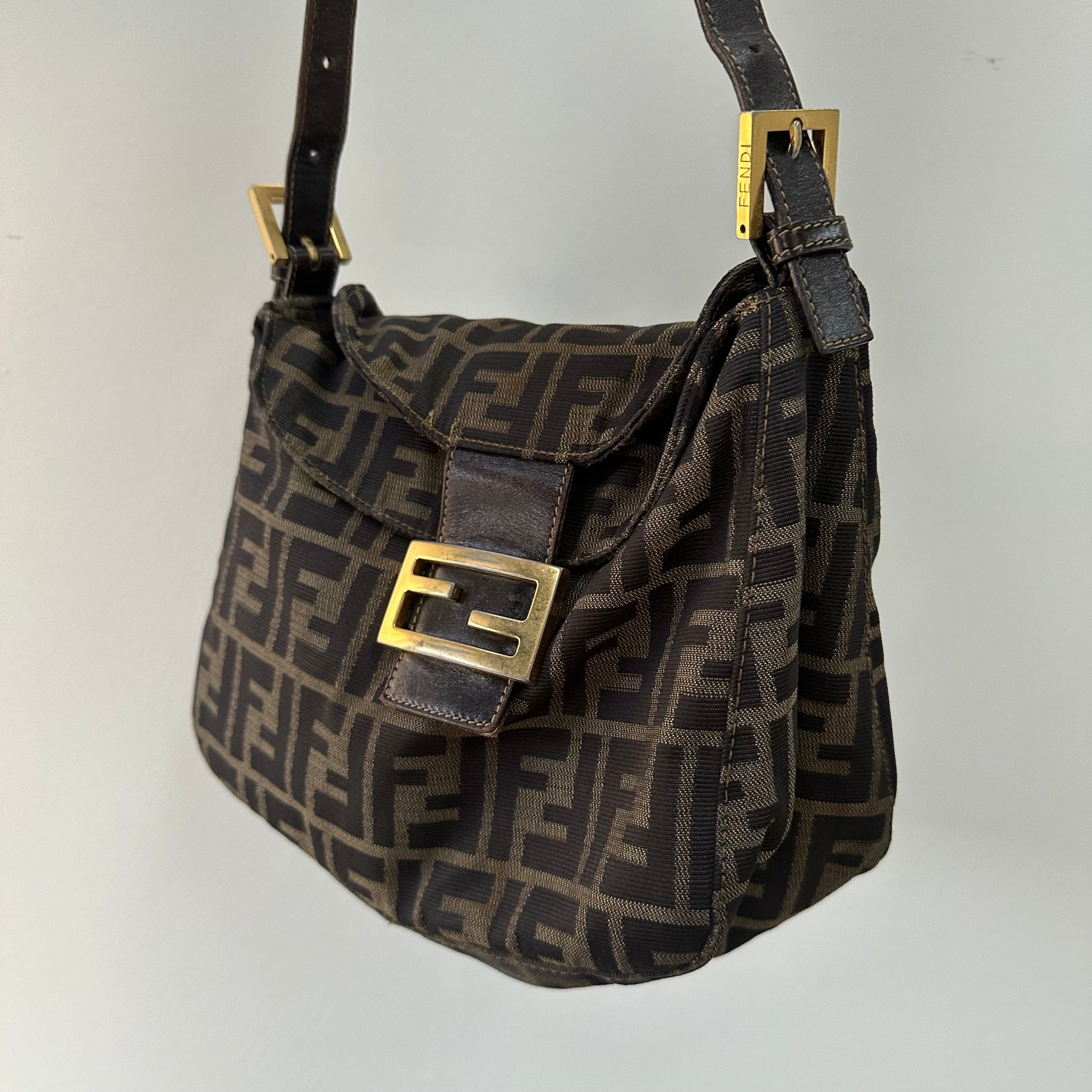 Fendi Zucca Print Mamma Baguette Bag