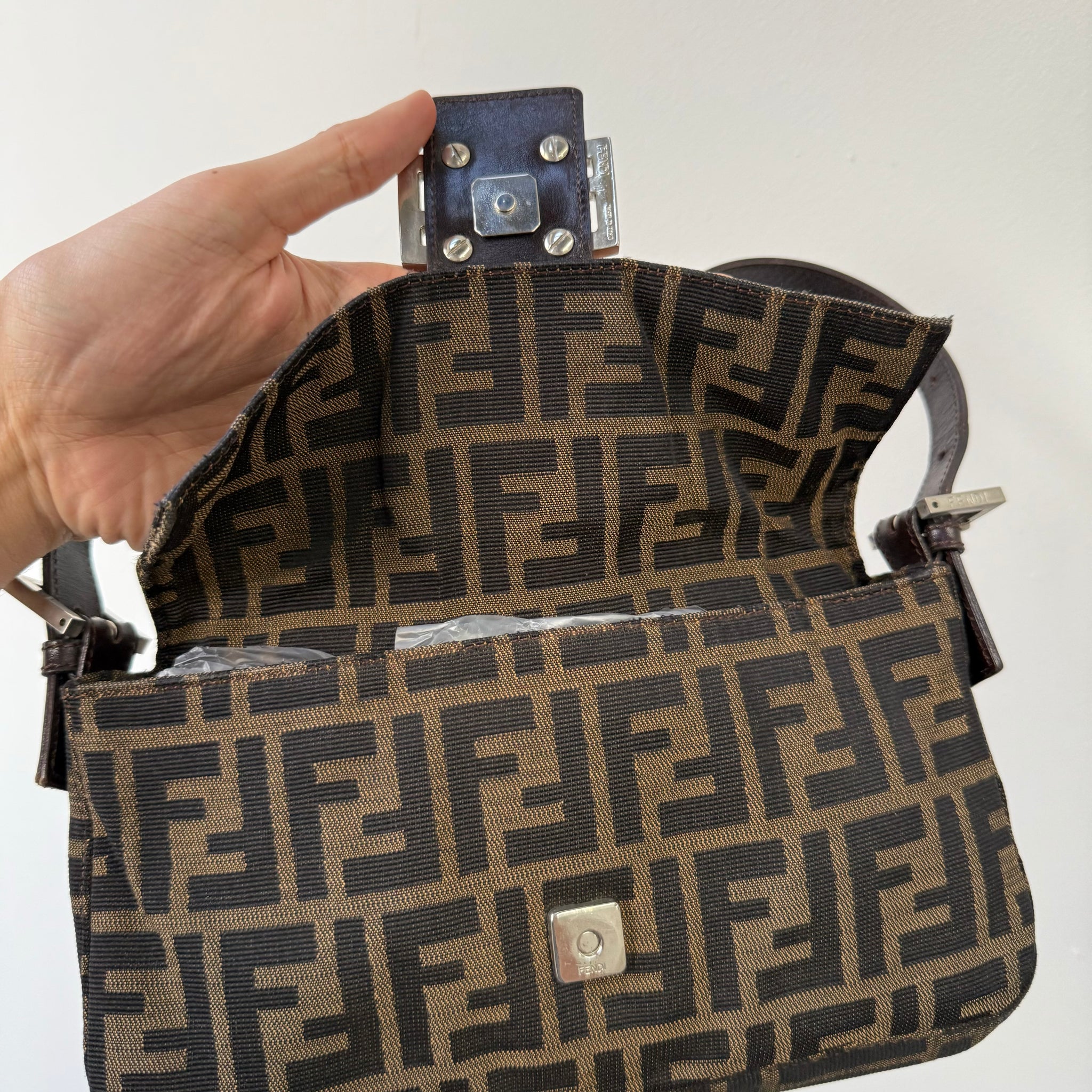 Fendi Zucca Print Baguette Bag