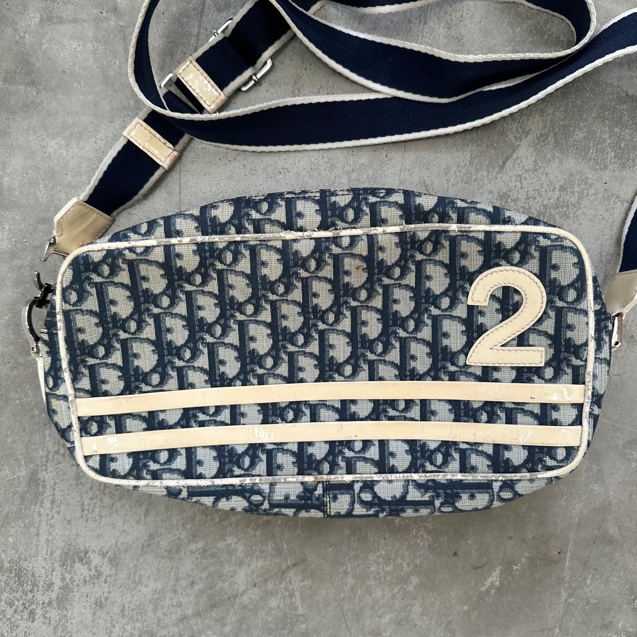 Dior Oblique Trotter Crossbody Bag Navy