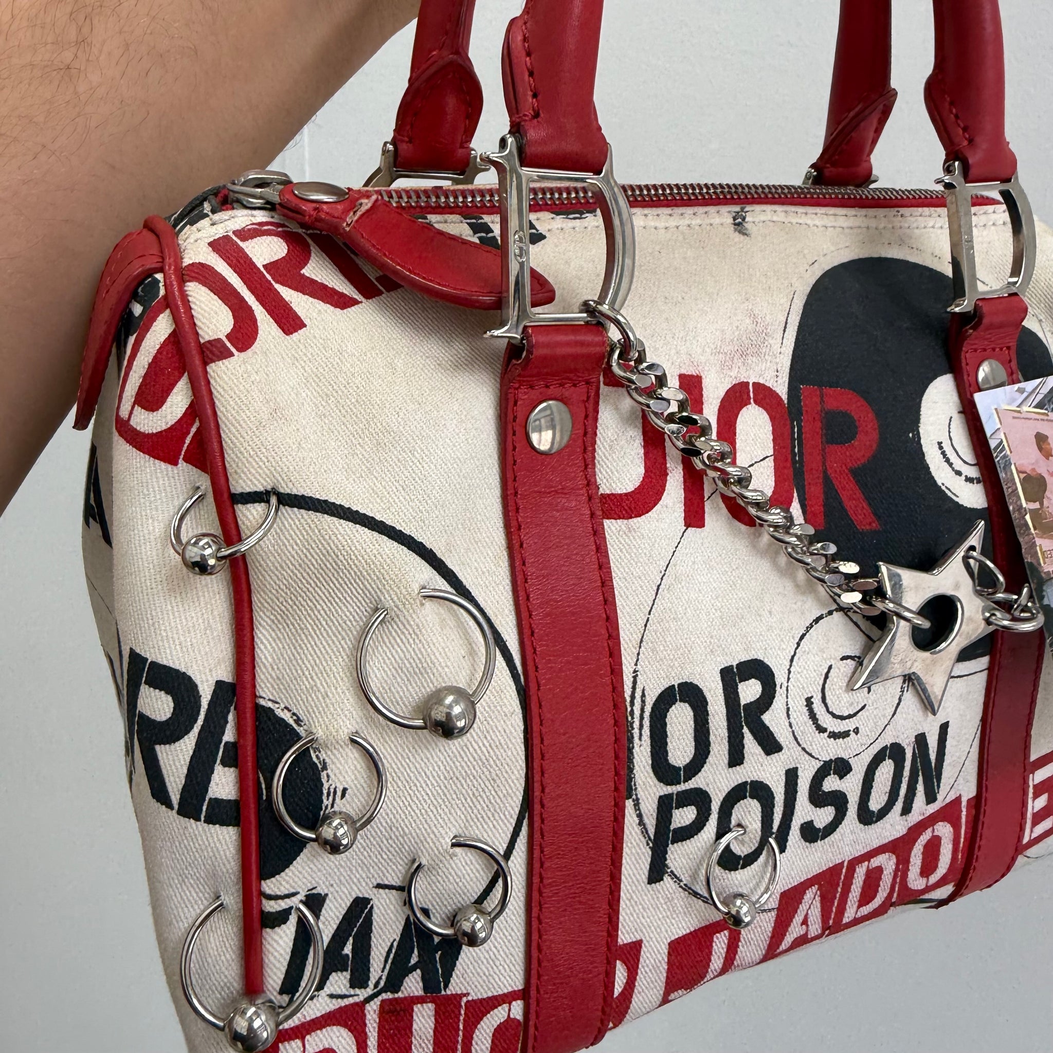 Dior Hardcore Pop Line Hand Bag Canvas White