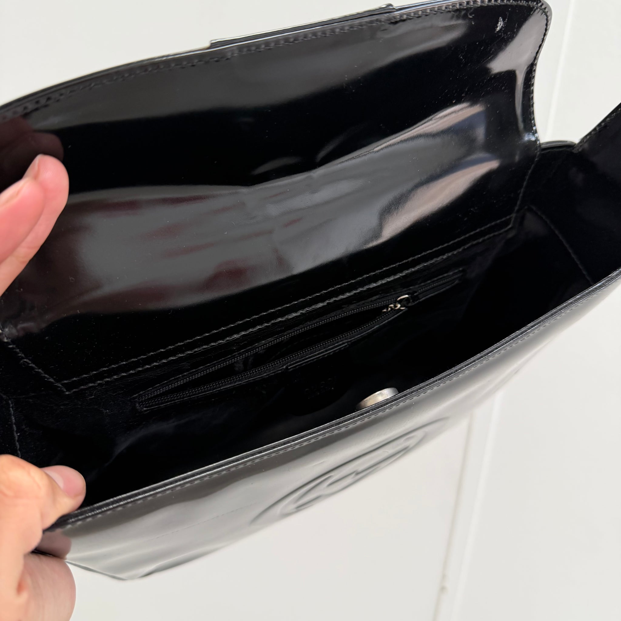 Gucci Black Patent Leather Shoulder Bag
