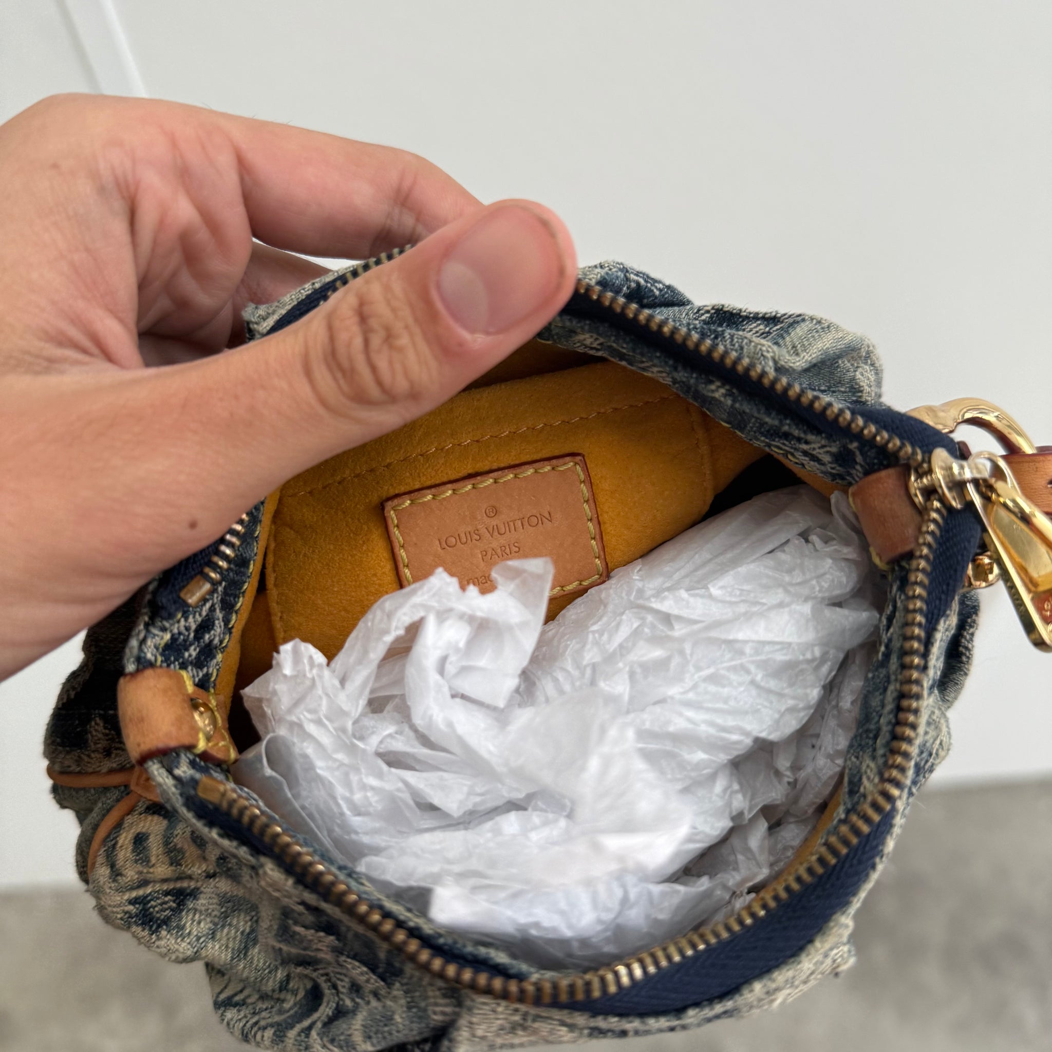 Louis Vuitton Monogram Denim Trousse Leie Pouch / Pochette Bag Blue