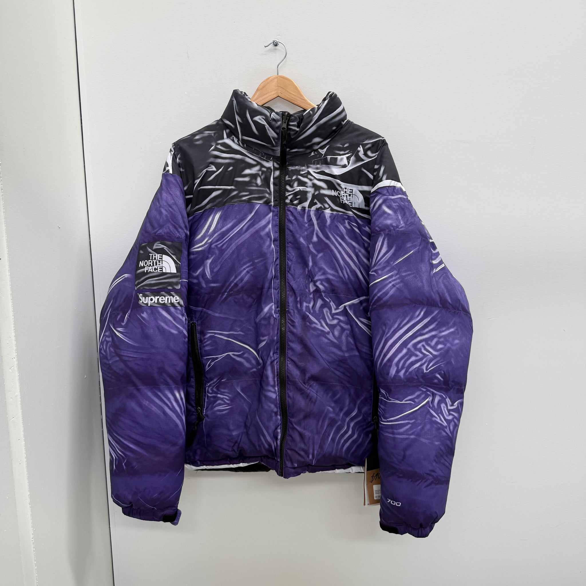 Supreme The North Face Paint Nuptse Jacket Purple (Size XL)