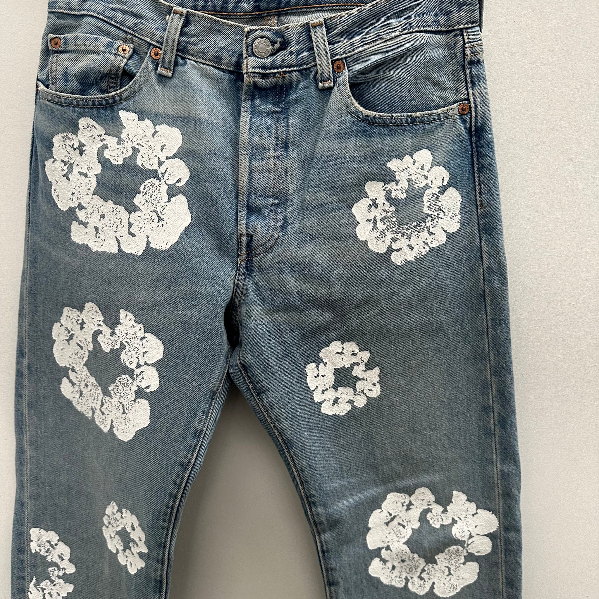 Denim Tears Levi's Cotton Wreath Blue Jeans 30 X 32