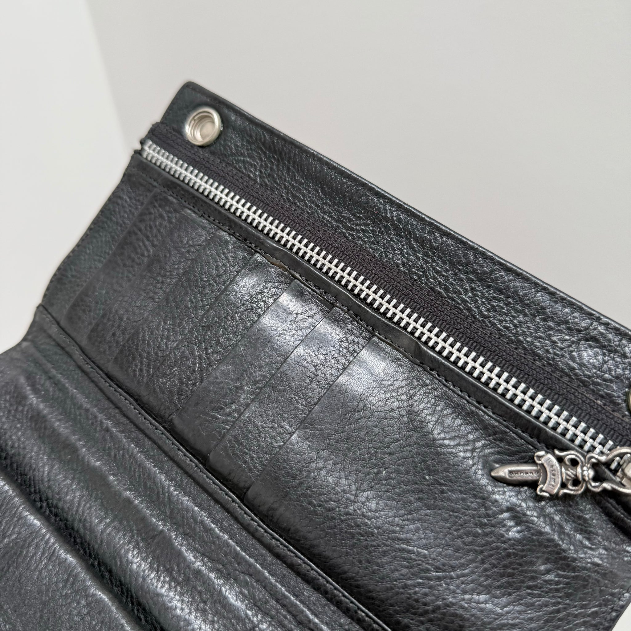 Chrome Hearts Double Button Snap Wallet Black
