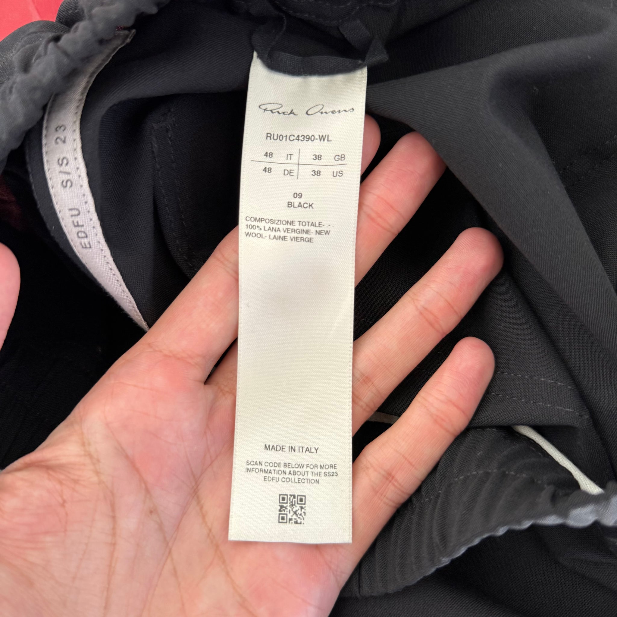 Rick Owens SS23 Drawstring Wool Pants (Size 48)