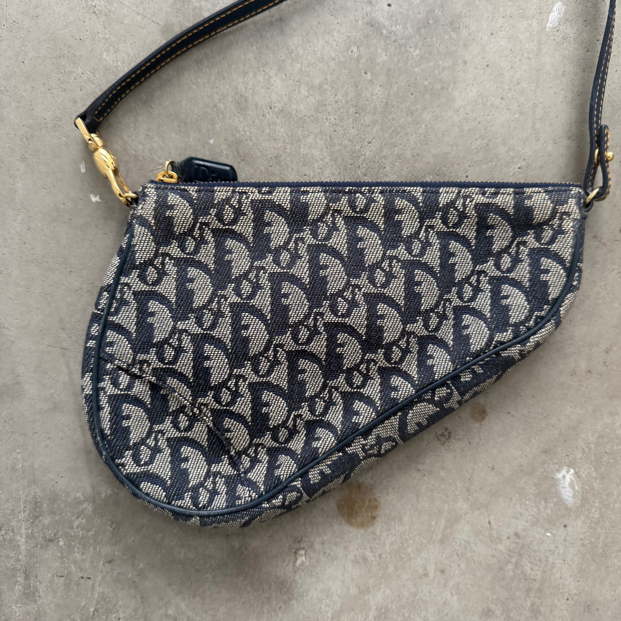 Dior Mini Saddle Shoulder Bag Navy