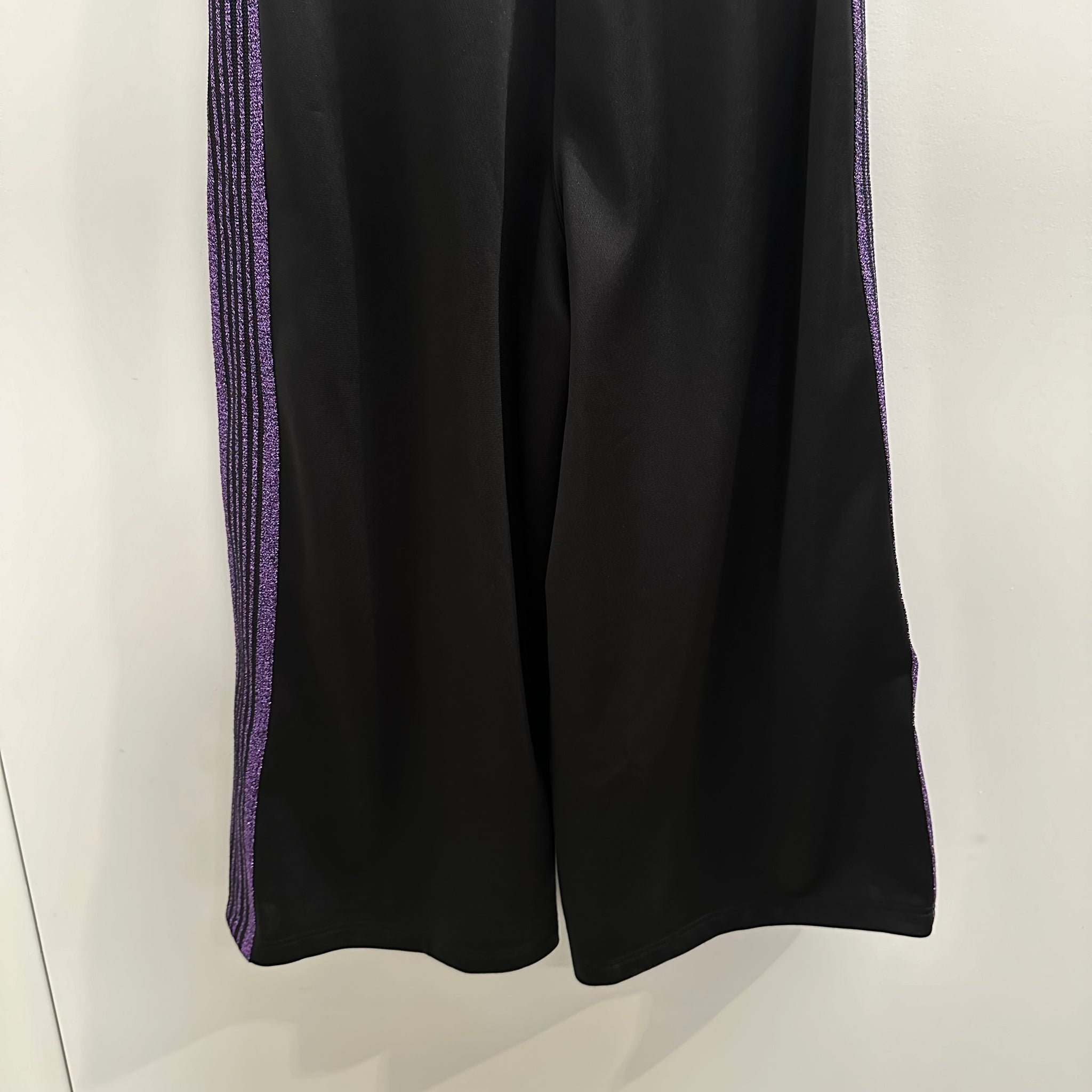 Needles HD Wide Leg Trackpant Black / Purple Glitter (fits S-M)