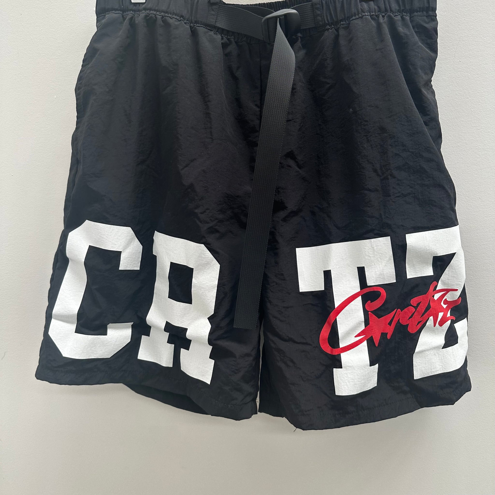 Corteiz CRTZ Nylon Shorts Black (Size L)