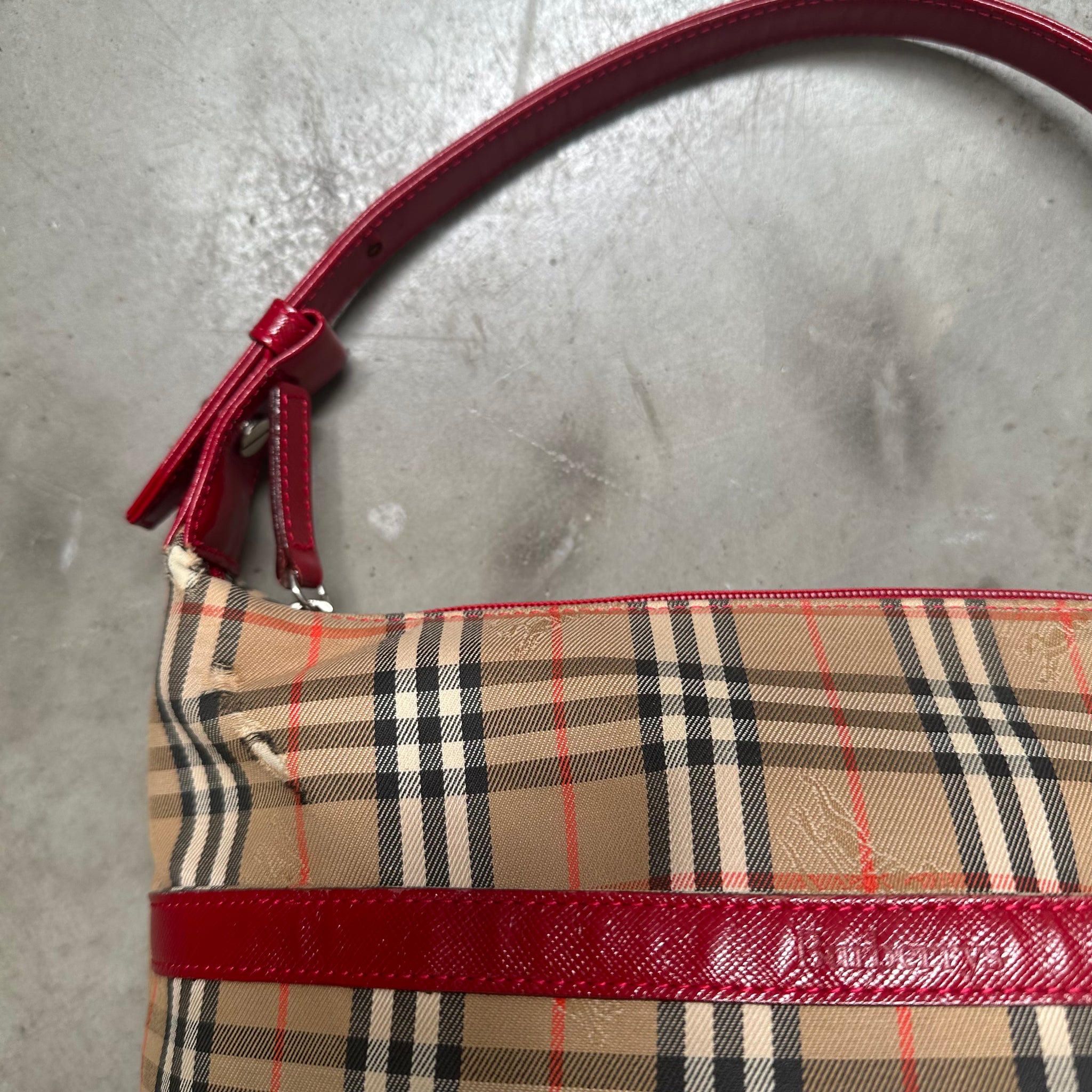 Burberry Vintage Mini Zip Hobo Bag