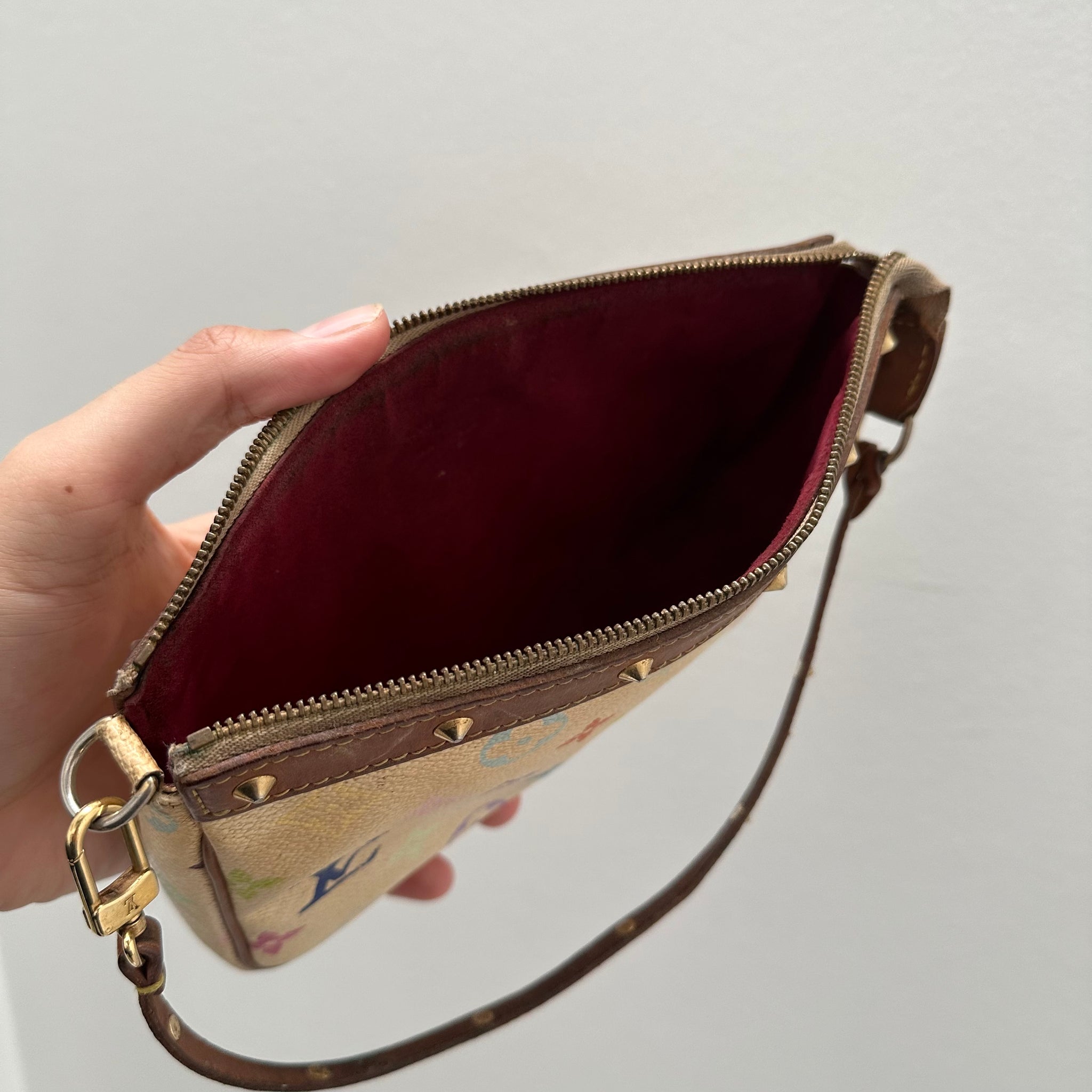 Louis Vuitton Murakami Multicolor Pochette Bag White