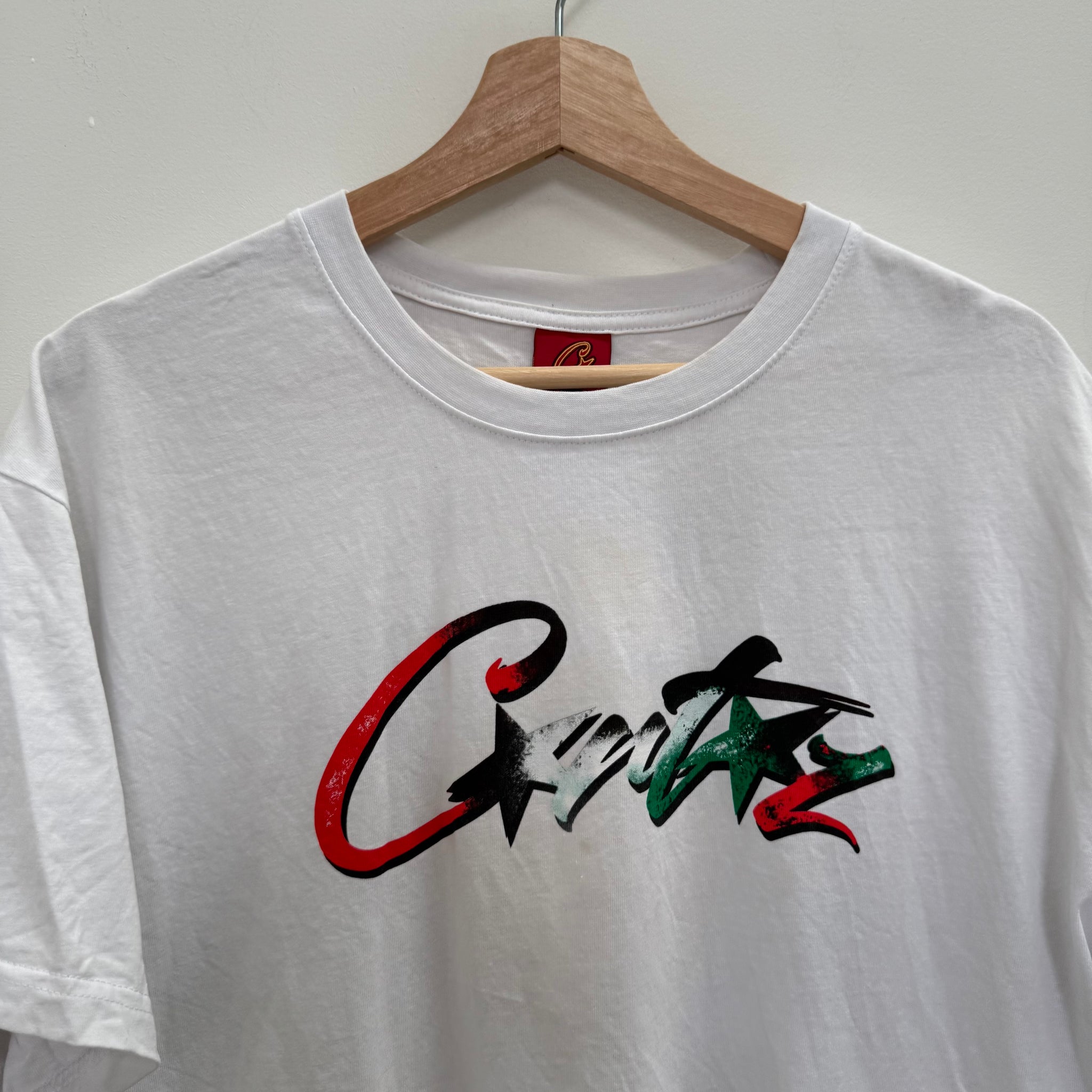 Corteiz Peace Logo White T Shirt (Size L)