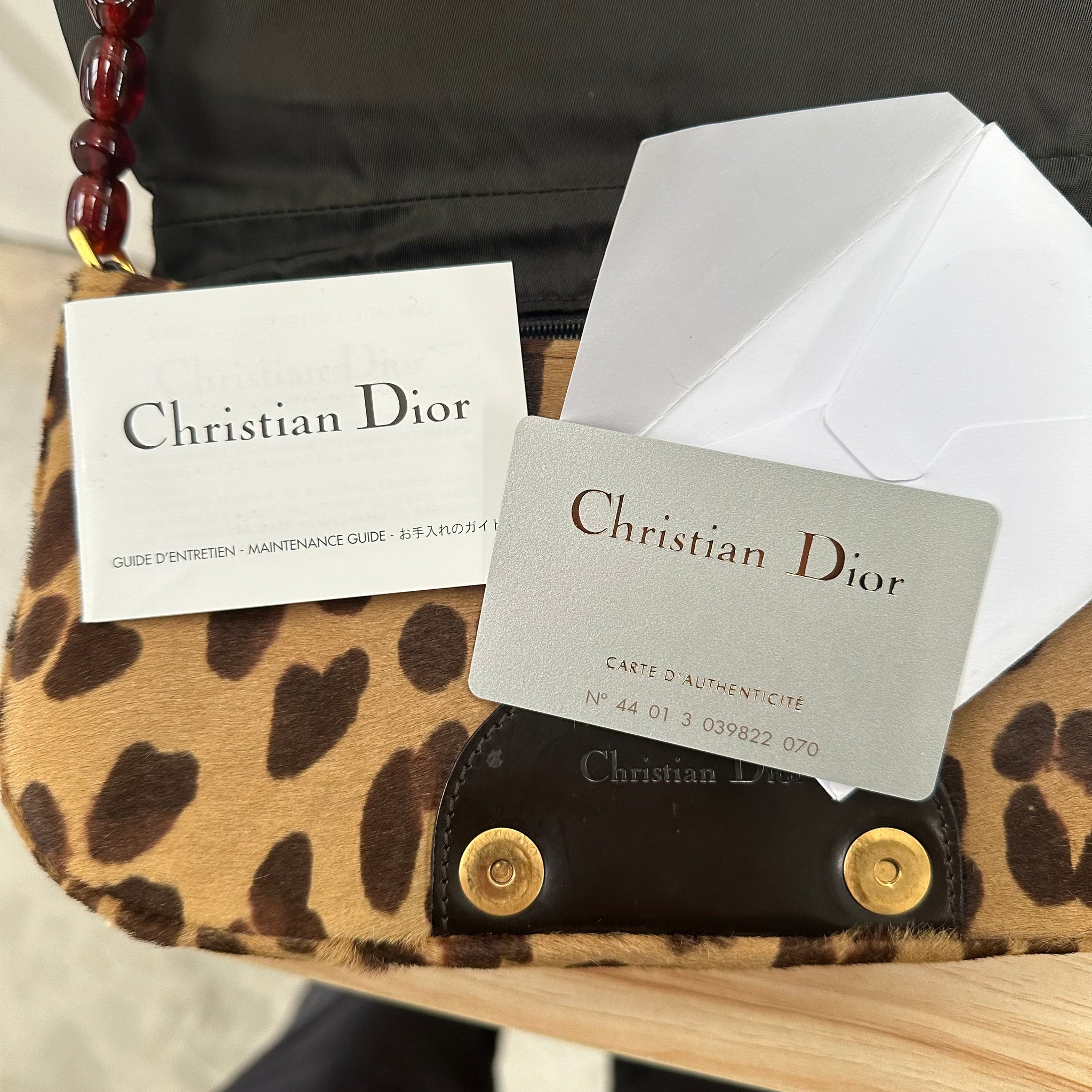 Dior Vintage Leopard Print Pony Hair Malice Bag (2000)