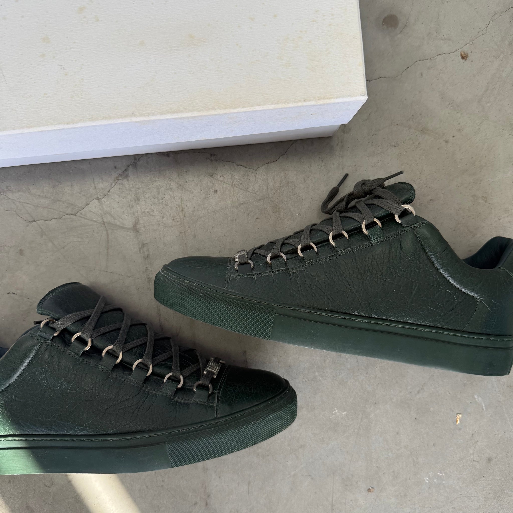 Balenciaga Arena Leather Low Sneaker Dark Green (EU41/US8)