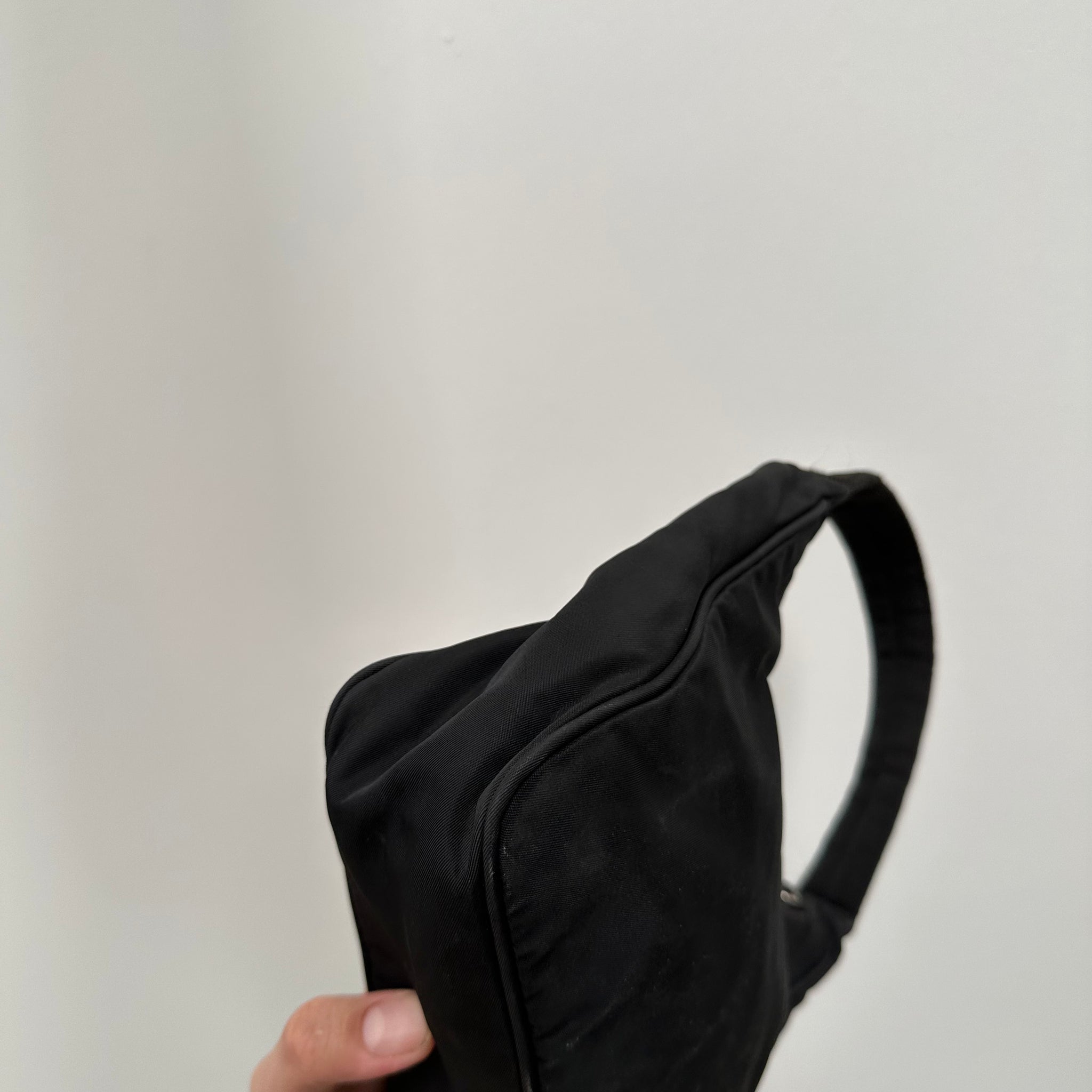 Prada Black Nylon Shoulder Hobo Bag