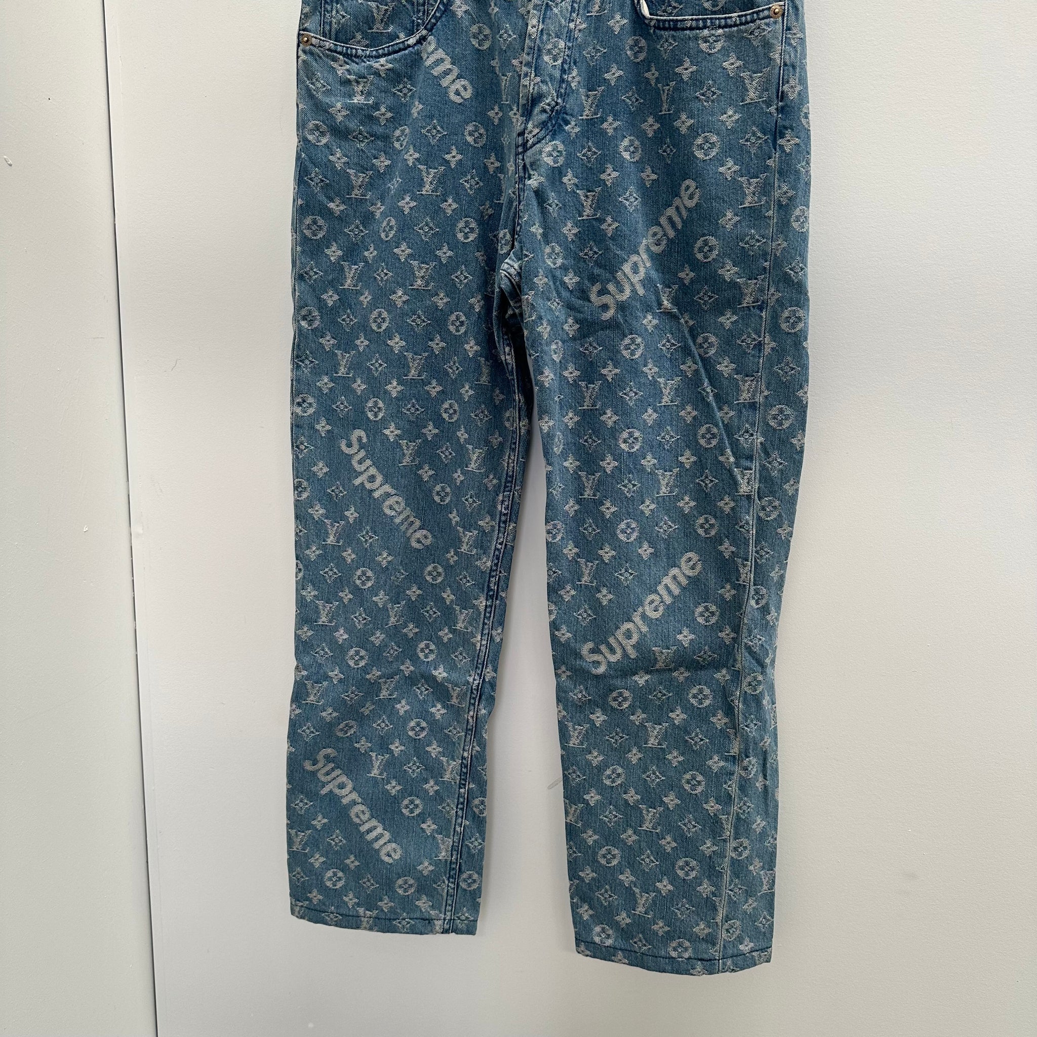 Supreme x Louis Vuitton Jacquard Denim 5-Pocket Jean Blue (Size 30)
