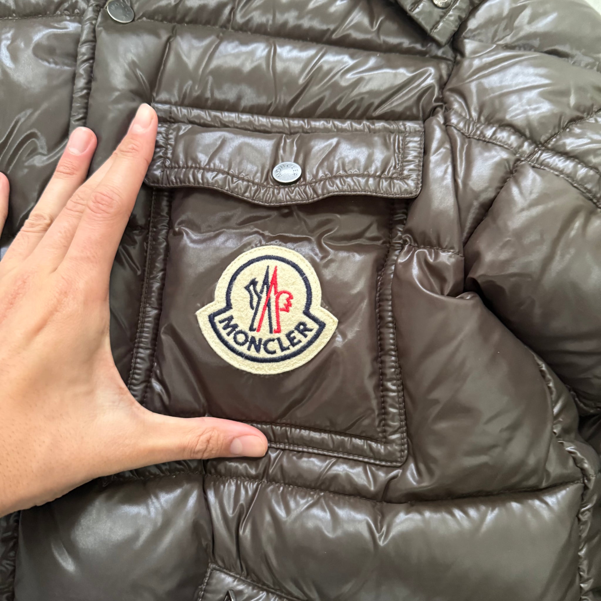 Moncler Khaki Green Classic Puffer Jacket (Size M)
