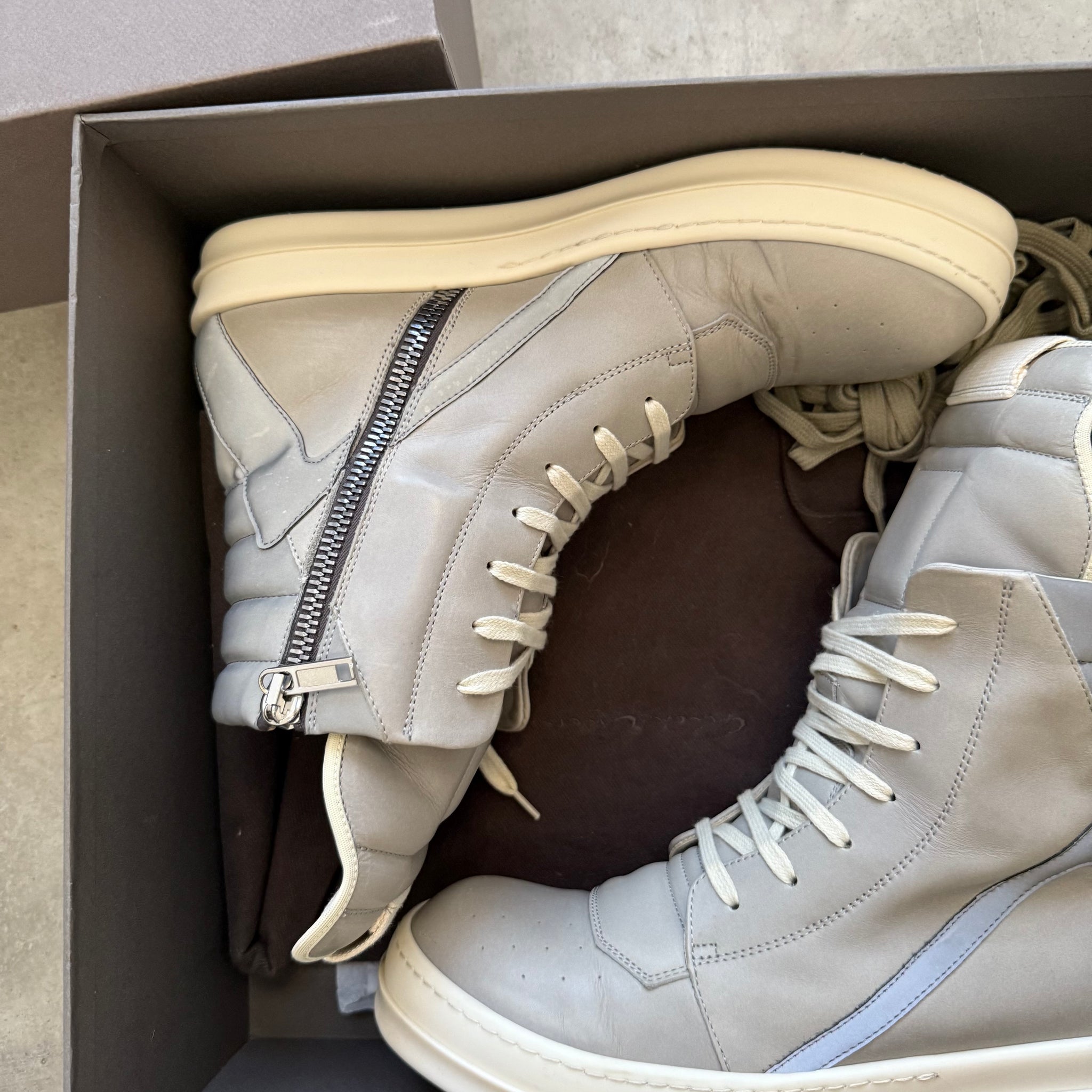 Rick Owens Geobasket Reflective Sneaker Grey (US10/43)
