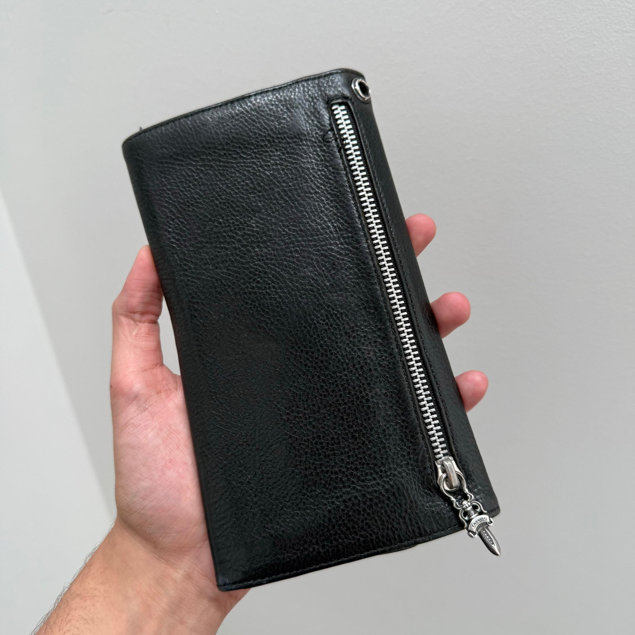 Snap Button Wallet Chrome Hearts Double Button Snap Wallet Black – Curated by Charbel