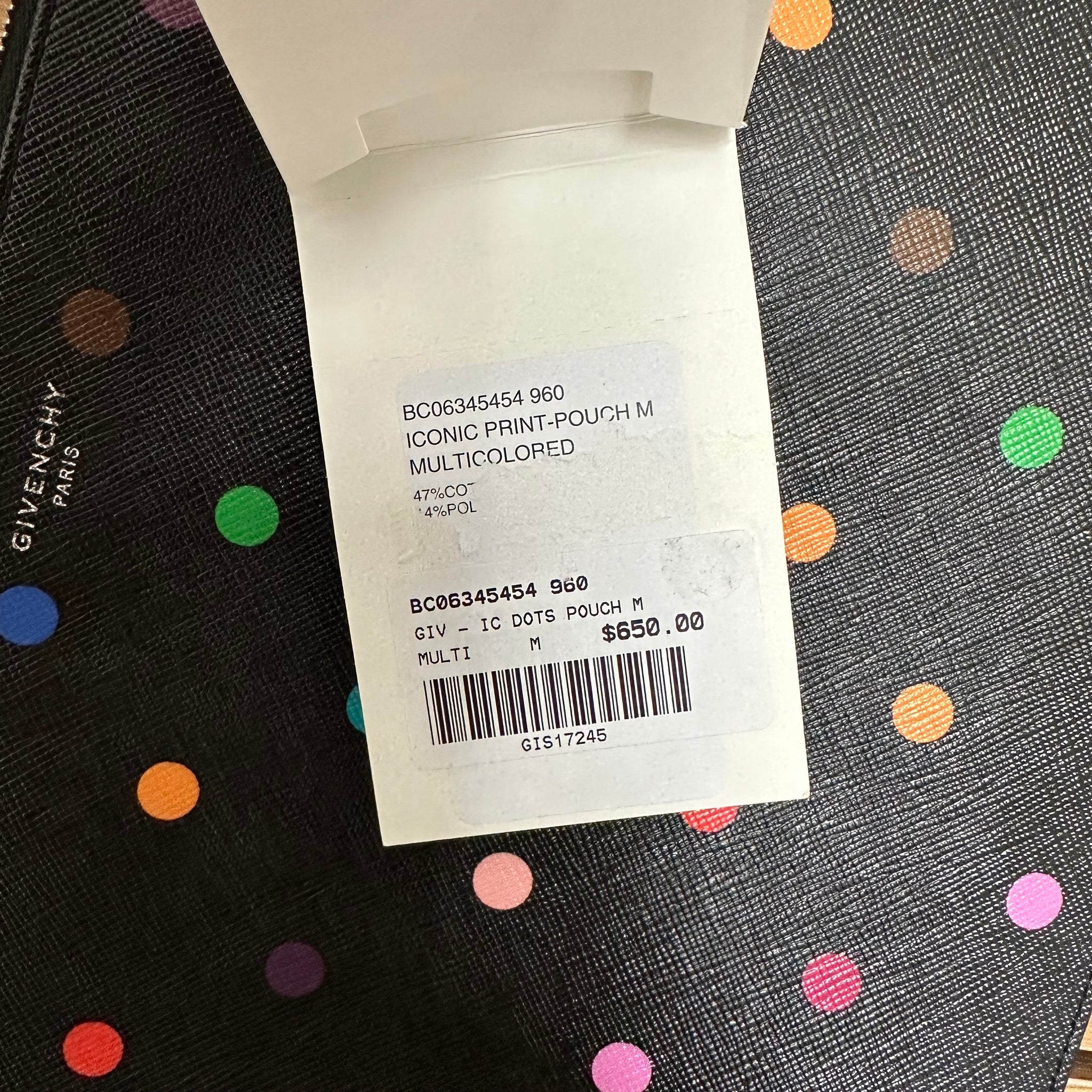 Givenchy Black Polka Dot Printed Pouch