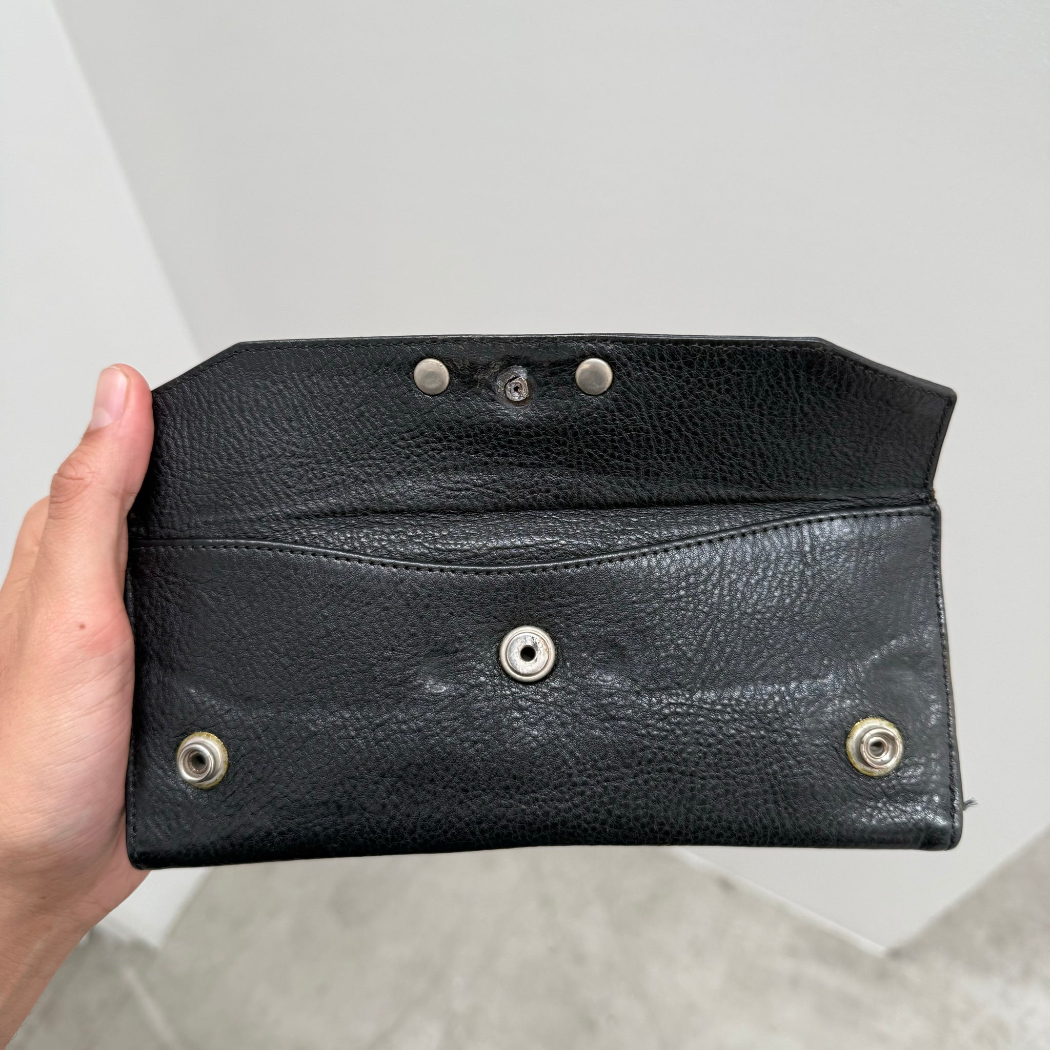 Chrome Hearts Double Button Snap Wallet Black