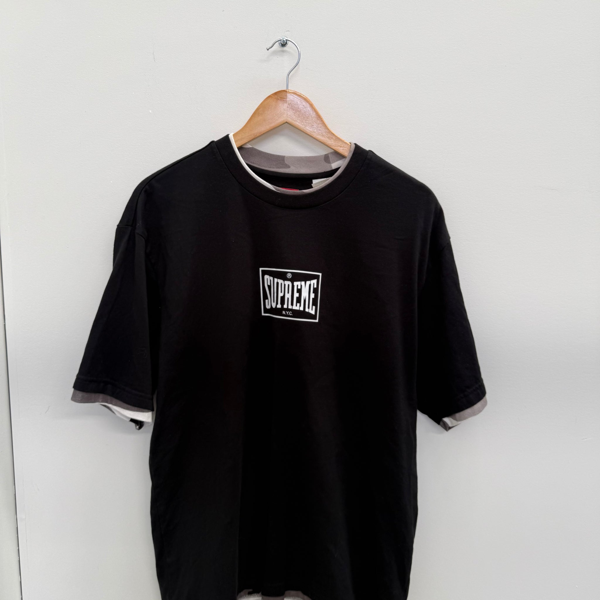 Supreme Warm Up Camo Layered T Shirt Black (Size S)