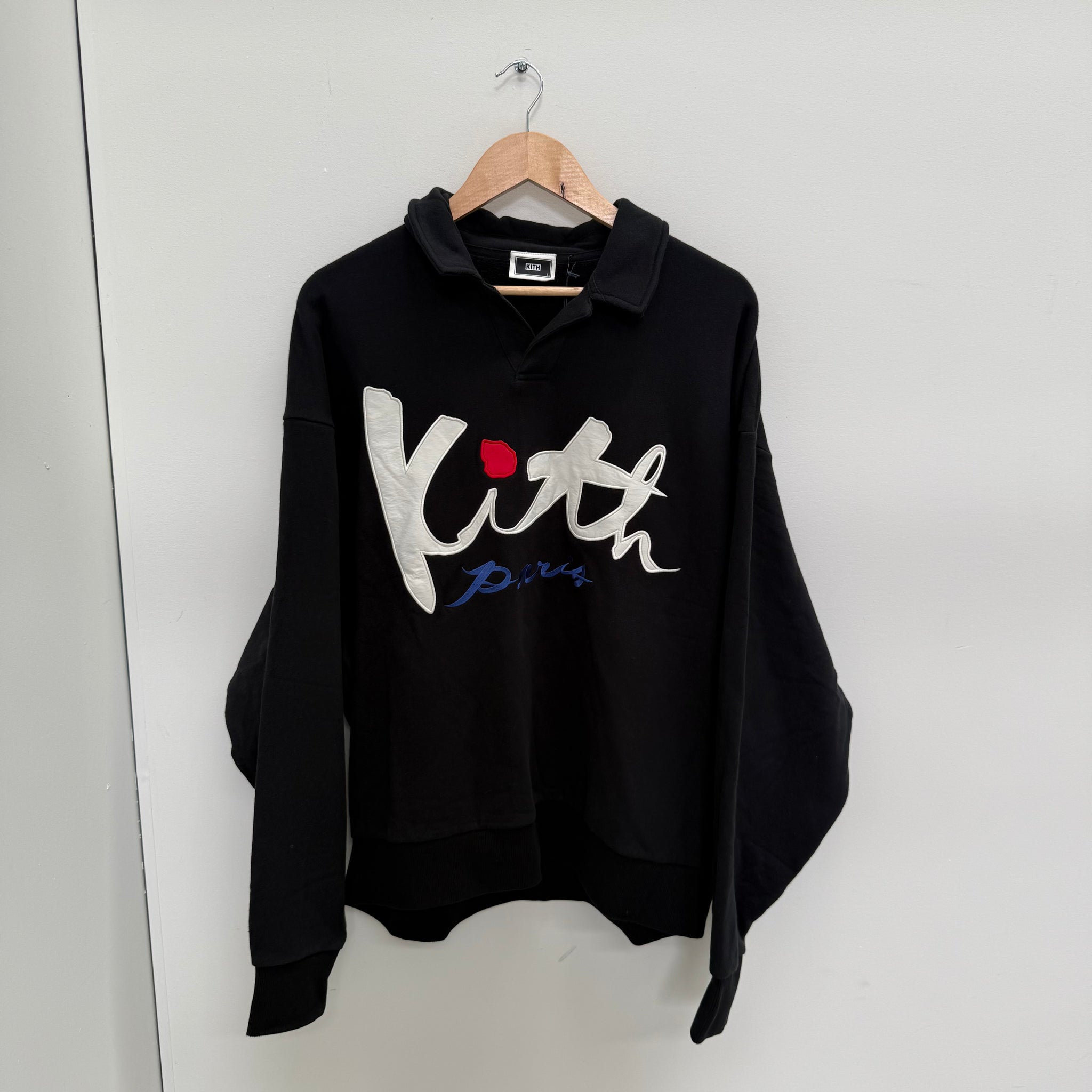 Kith Paris Exclusive Script Nelson Rugby Crew Black (Size L)