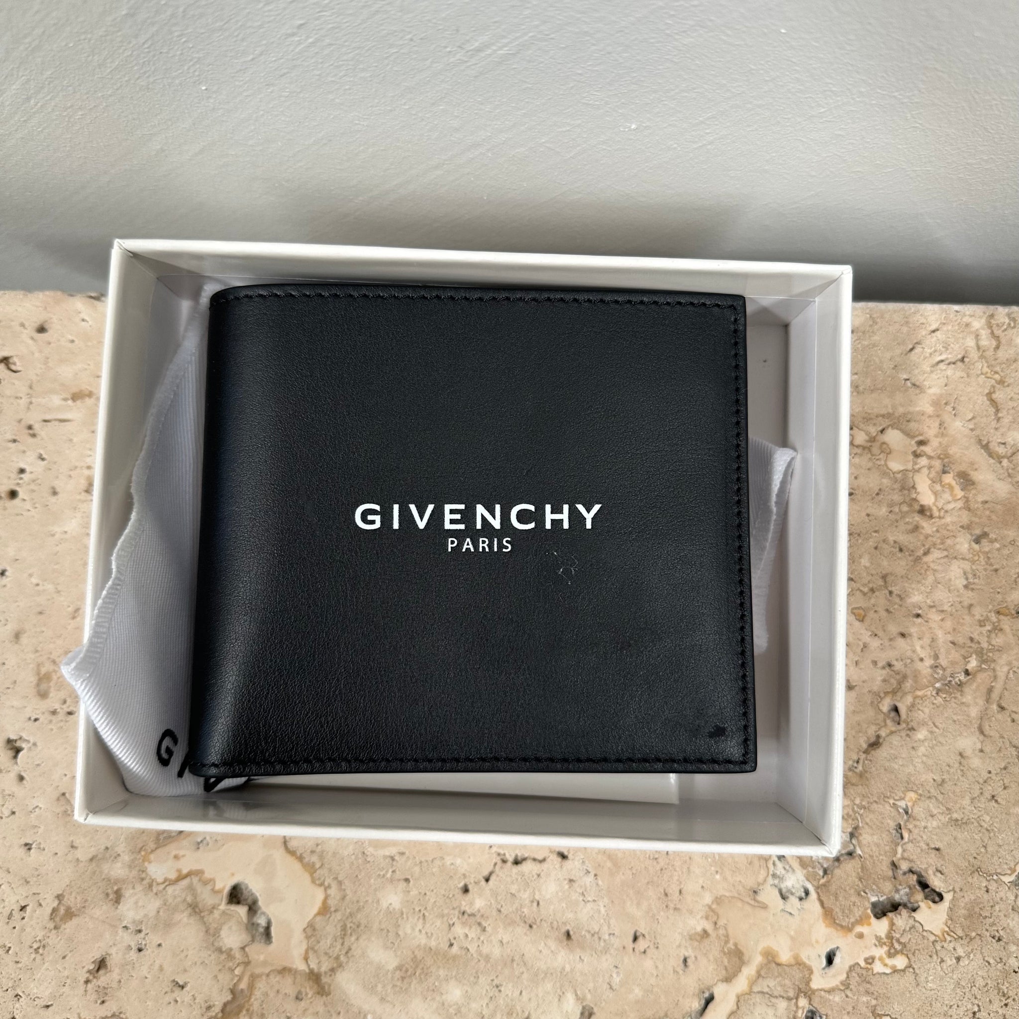 Givenchy Black Logo Bi Fold Wallet