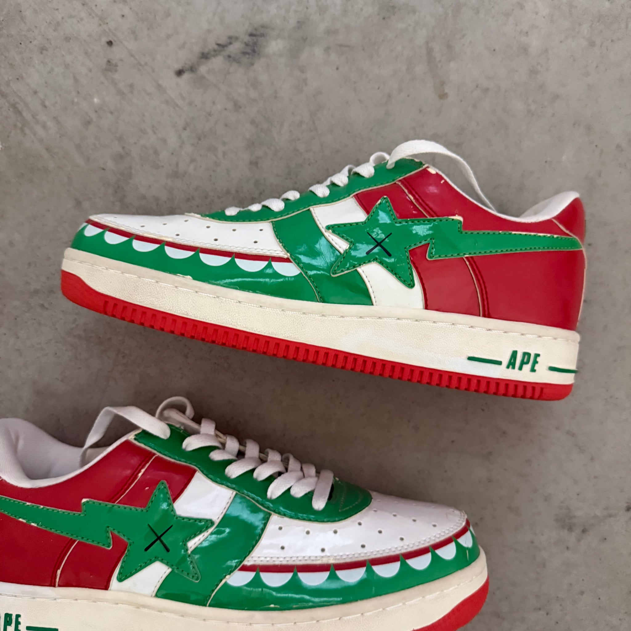 A Bathing Ape Bape Sta Low Kaws Chompers Red Green (US10)