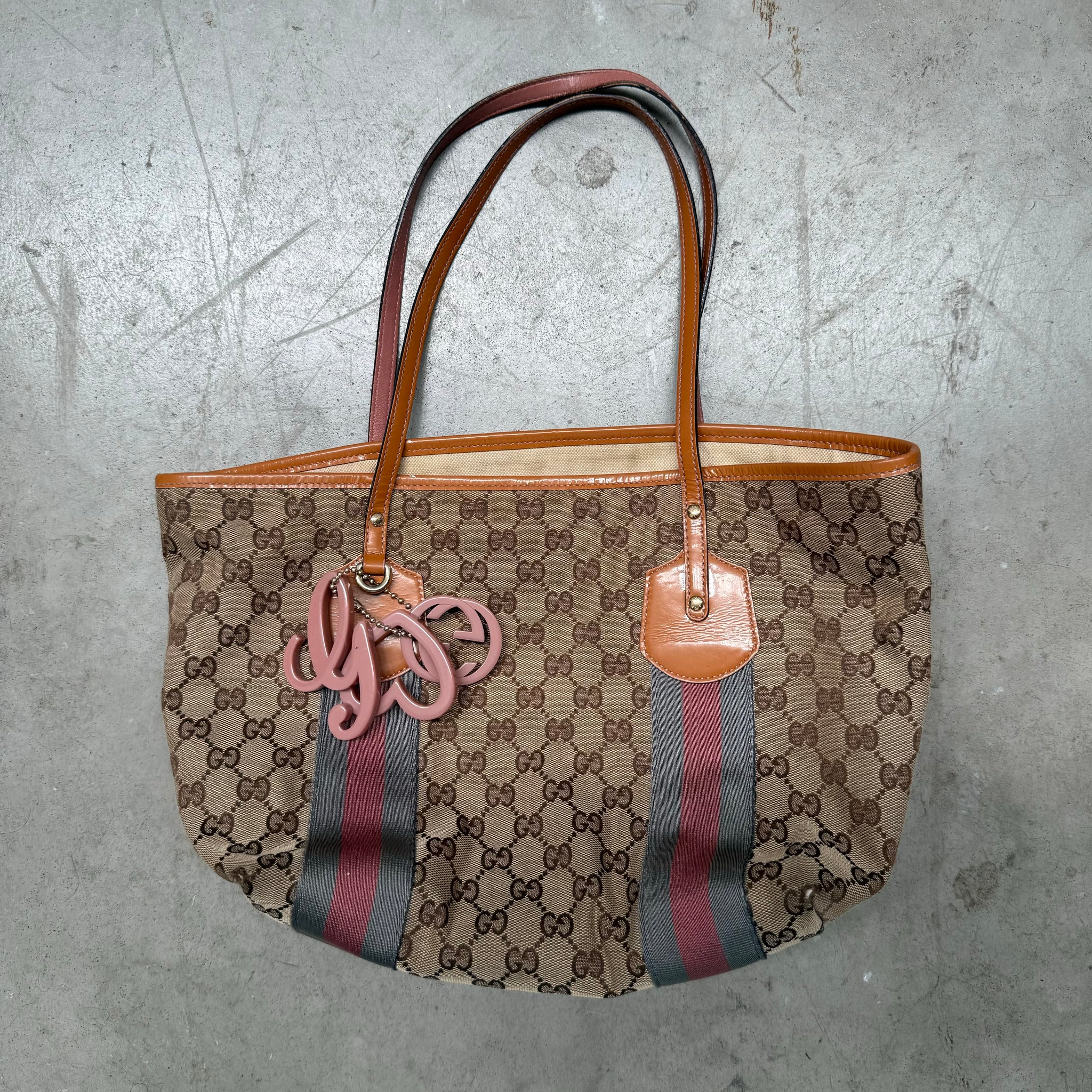 Gucci GG Canvas Jolicoeur Tote Bag 'Red/Grey'